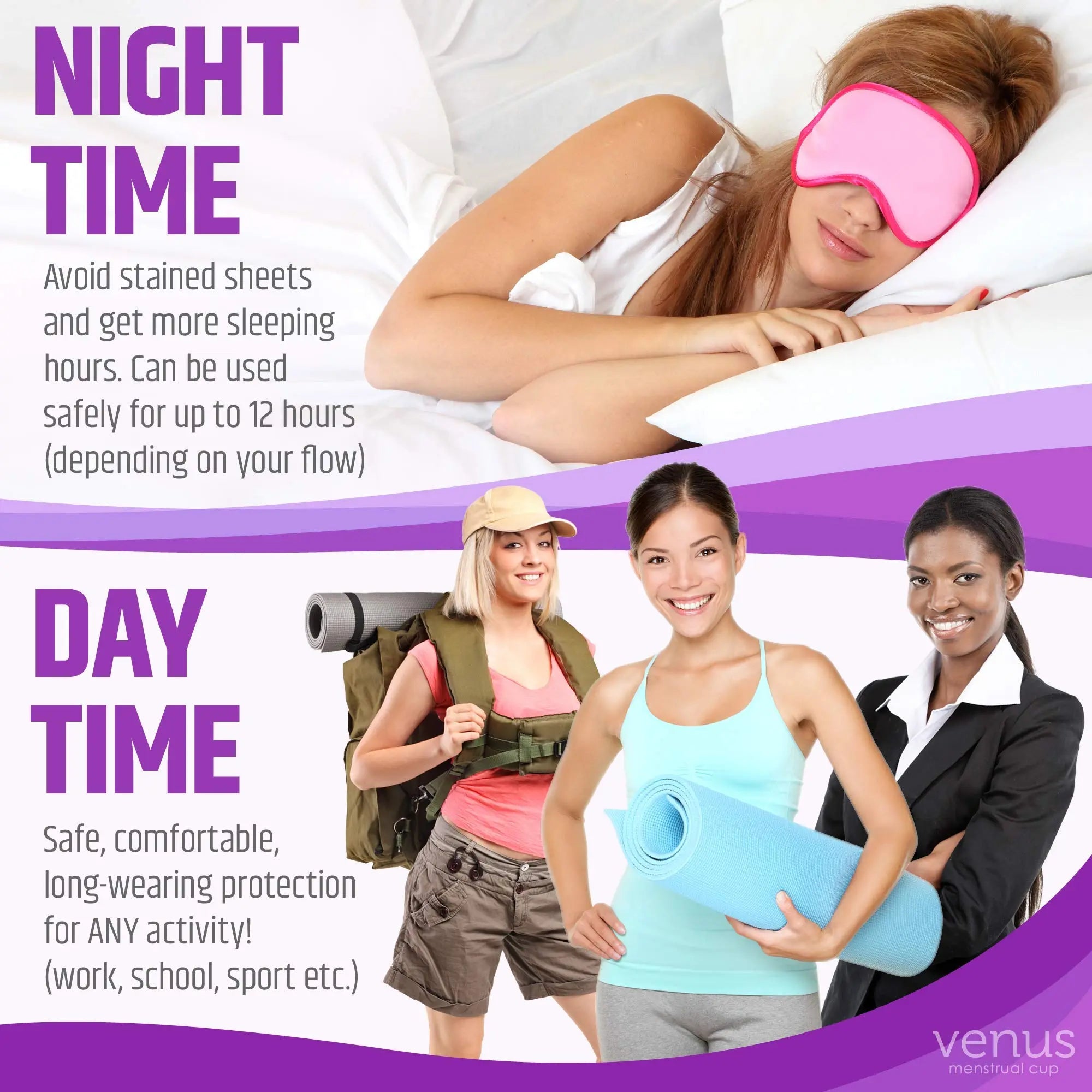 Venus Large Menstrual Cup – High Capacity for Heavy Flow -Made in USA - 100% Medical Grade Silicone VENUS Au supplements