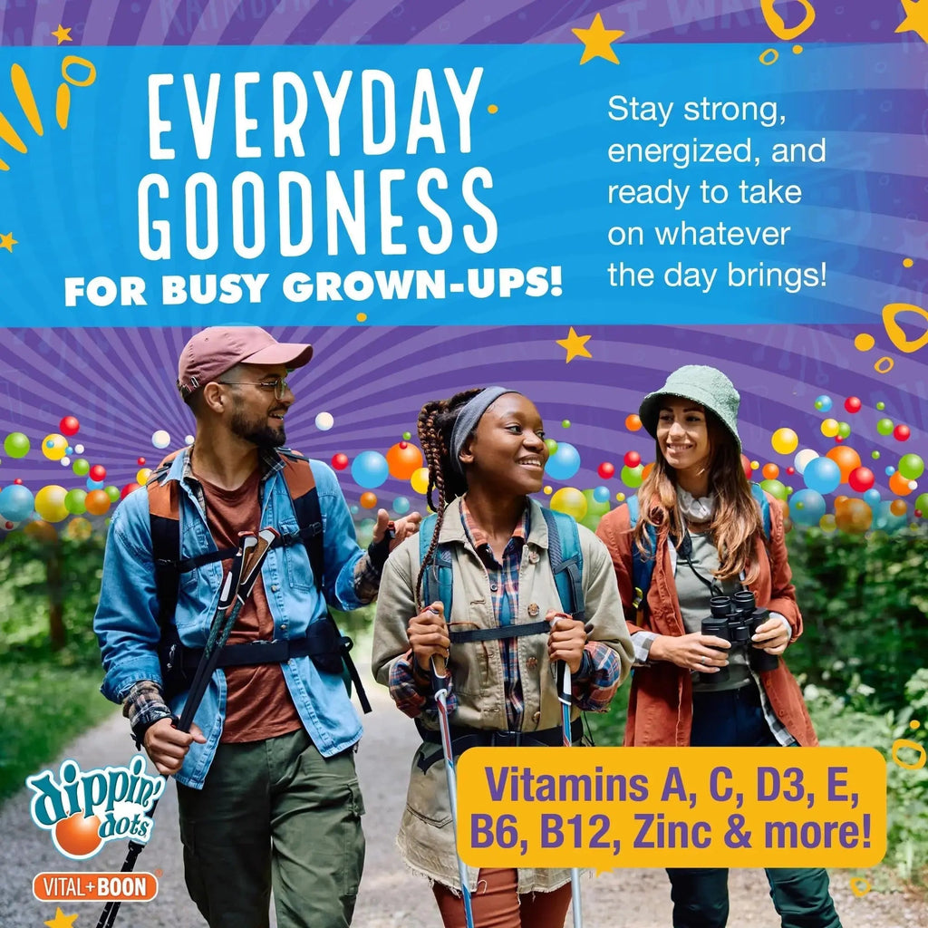 Vital+Boon Dippin' Dots - Multivitamin Gummies for Adults - Gummy Vitamins with Vitamin A, B6, C, D3, E & Folic Acid - Vegetarian Vital+Boon Au supplements