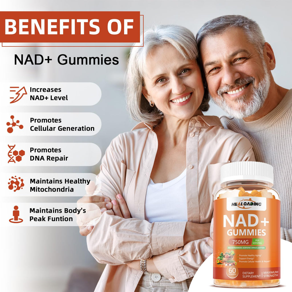 NAD+ Gummies NAD Resveratrol Supplement : NAD Supplements for Women Aging Defense Absorption Than Nicotinamide Riboside Boost Vitamin B3 D3 Sodium Zinc Support Cellular Health Energy and DNA Repair HEALOADING Au supplements