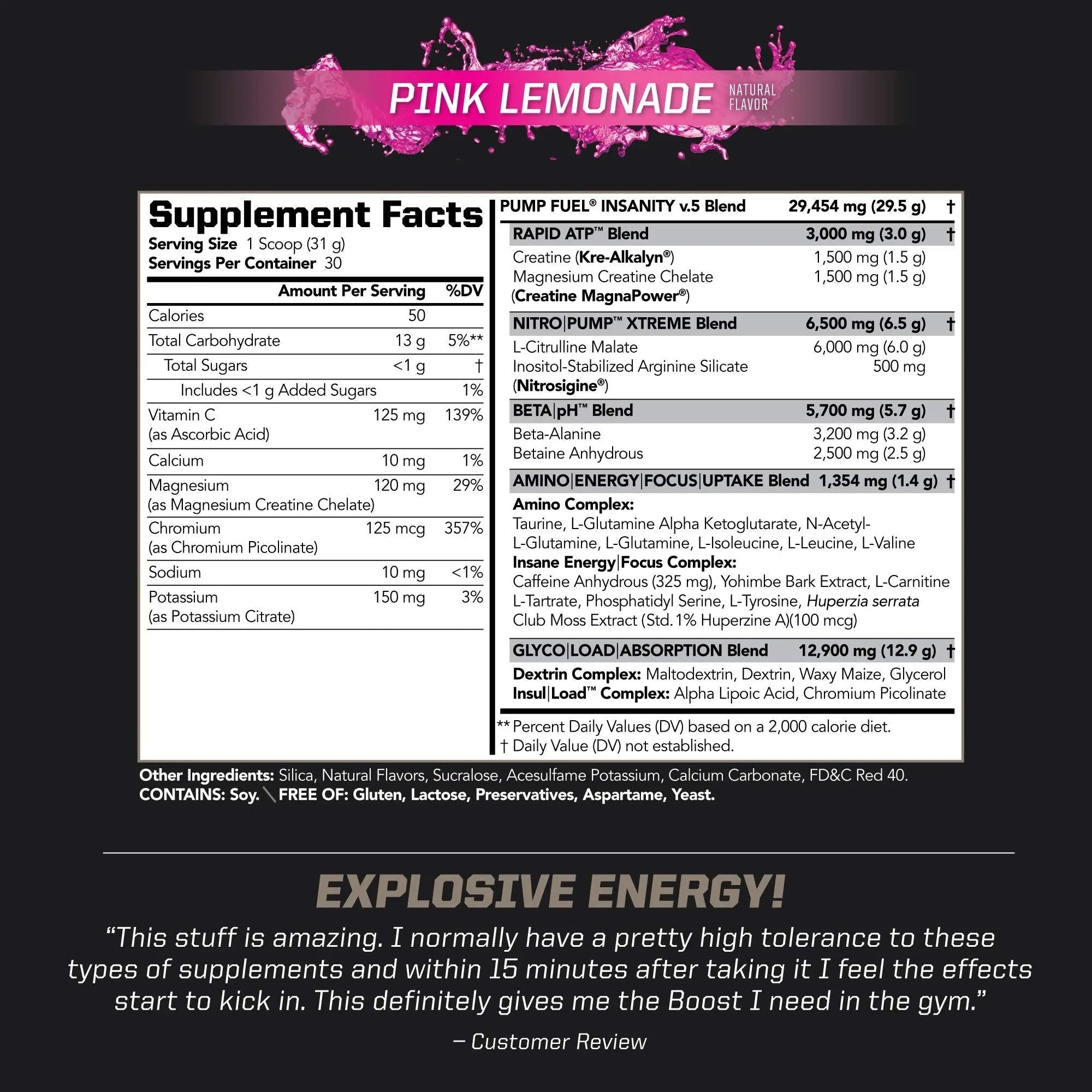 PMD Sports Ultra Pump Fuel Insanity - Pre Workout – Pink Lemonade (30 Servings) Sports PMD Au supplements