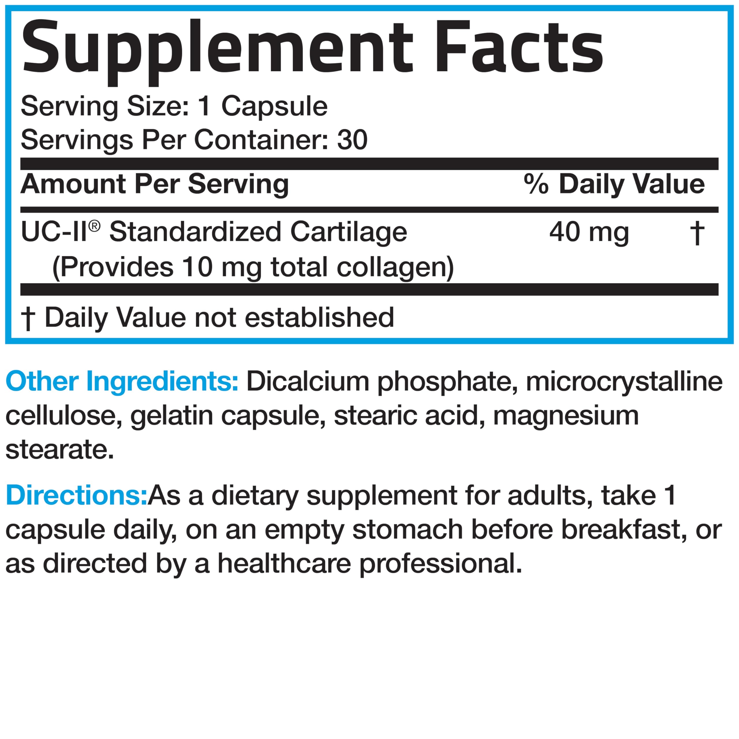 Bronson UC-II Type II Collagen with Undenatured Type II Collagen, 30 Capsules