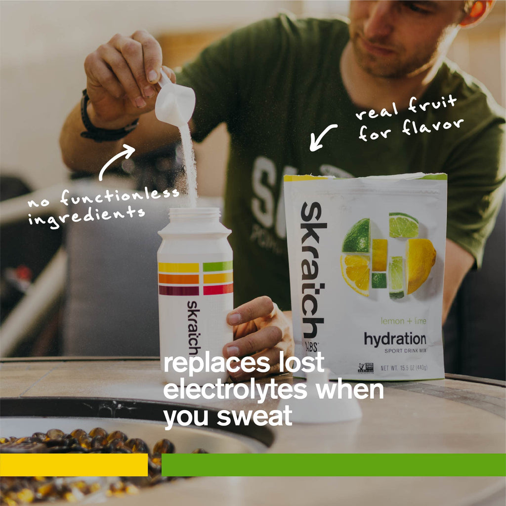 Skratch Labs Hydration Sports Drink Mix – Real‑Fruit Electrolyte Powder for Fast Hydration & Endurance | Lemon & Lime | 20 Servings | Vegan, Non‑GMO, Clean Ingredients