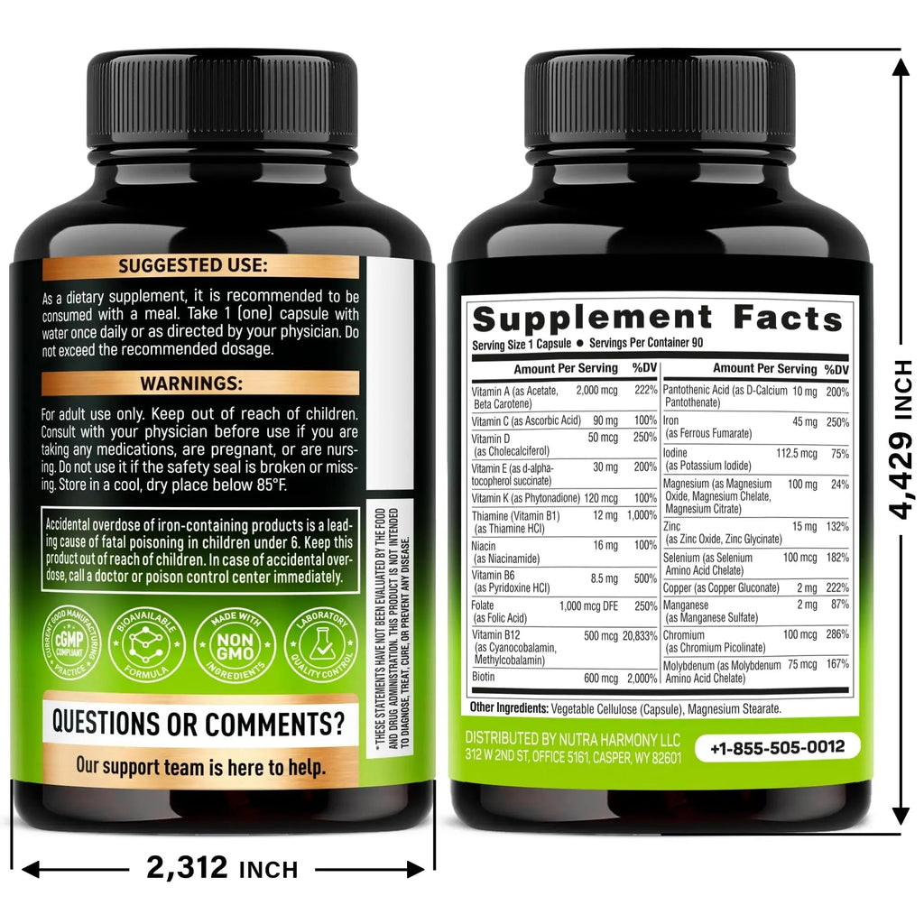 Bariatric Multivitamin Capsules & Biotin with Silicon Softgels NUTRAHARMONY Au supplements