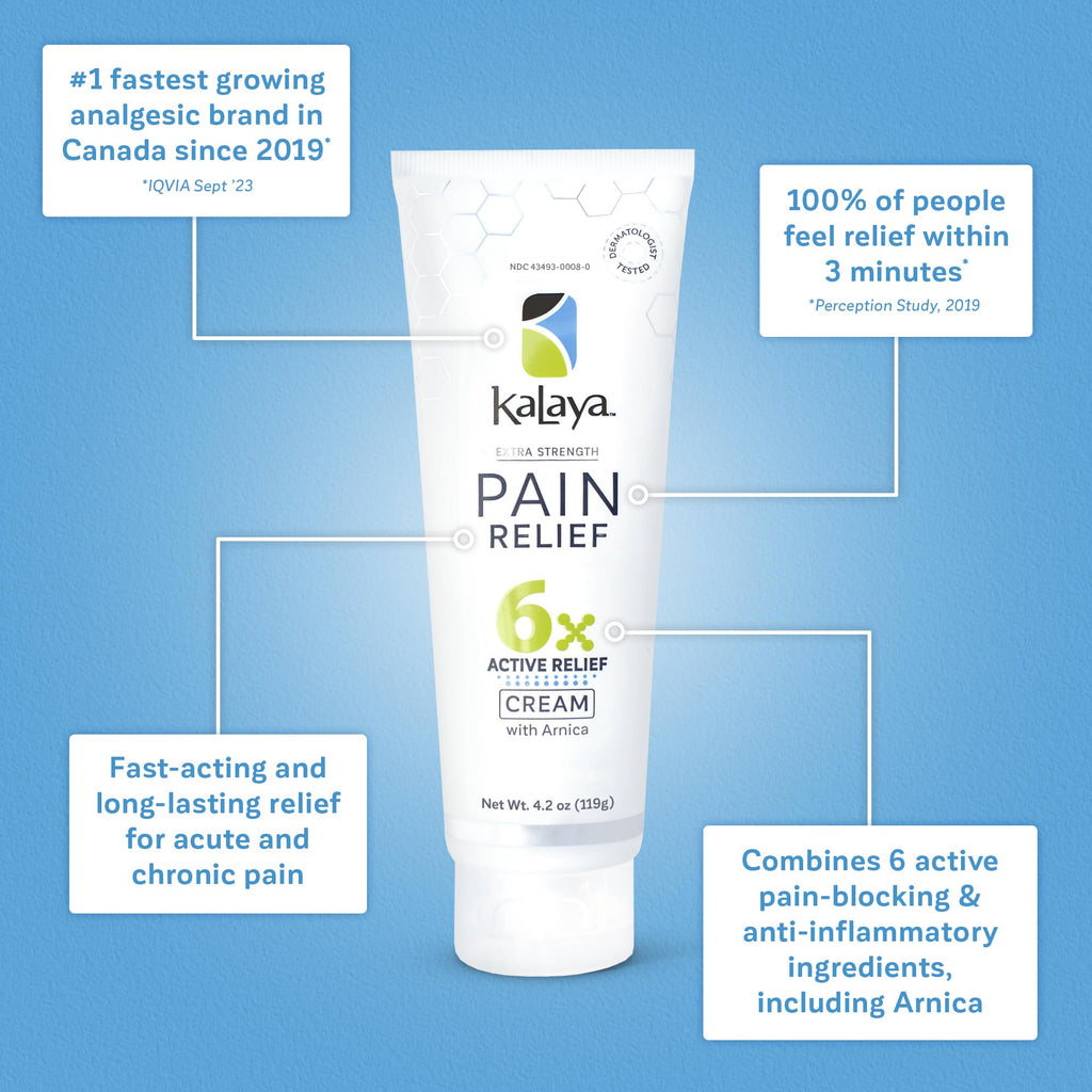 Kalaya Pain Relief Cream with Arnica for Muscles and Joints – 6 Natural Active Ingredients with Long Lasting and Fast Acting Relief in 3 Minutes - Dermatologist Tested to Soothe Tension - 4.2 oz Kalaya Naturals Au supplements