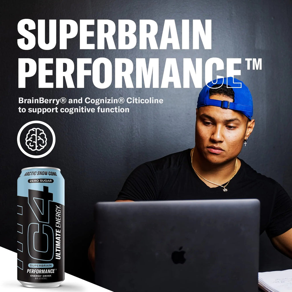 C4 Ultimate Sugar Free Energy Drink 16oz (Pack of 24) | Arctic Snow Cone | Pre Workout Cellucor Au supplements