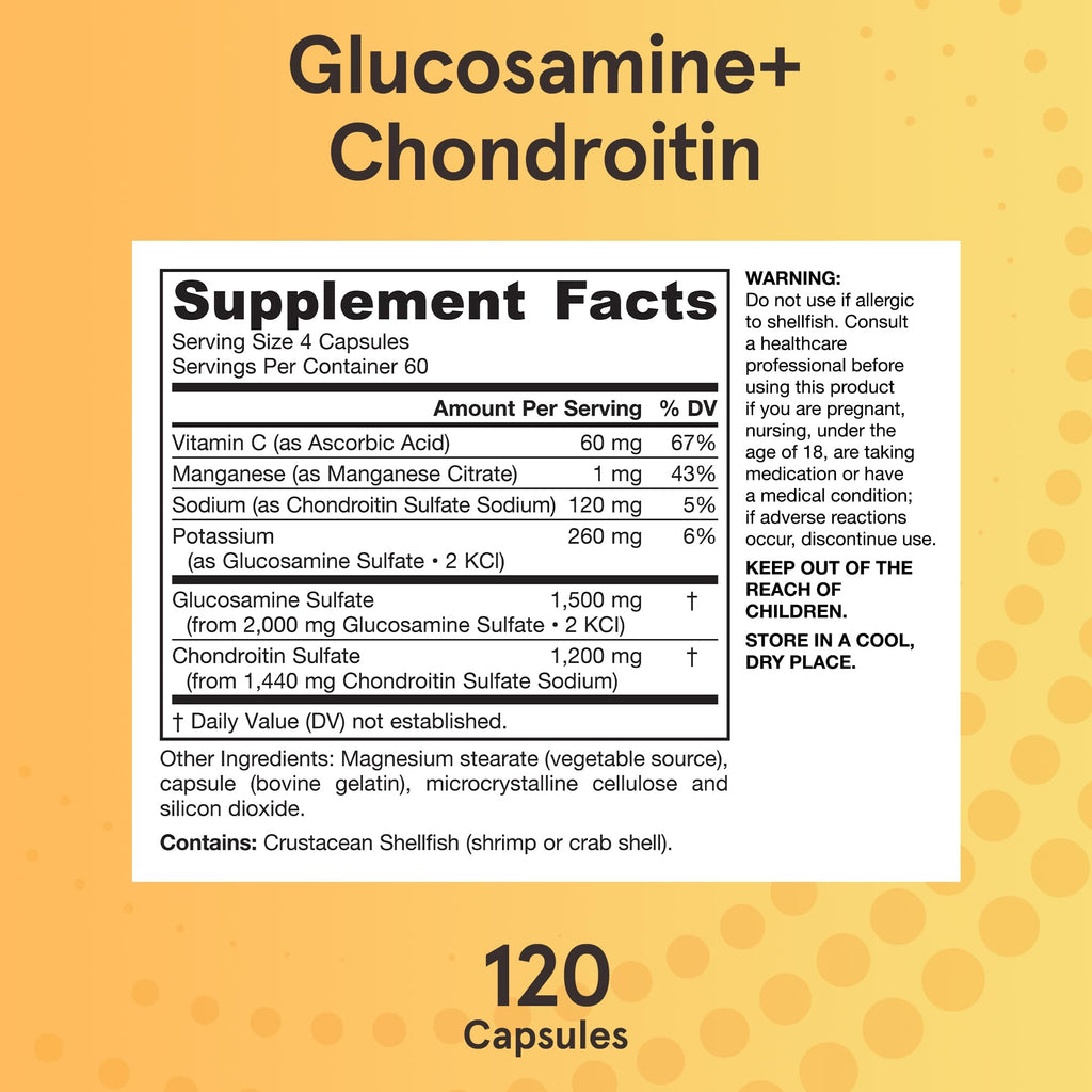 Jarrow Formulas Glucosamine + Chondroitin - 240 Capsules - Nutrient Support - Dietary Supplement for Joint Health - with Vitamin C & Manganese - 60 Servings Jarrow Formulas Au supplements