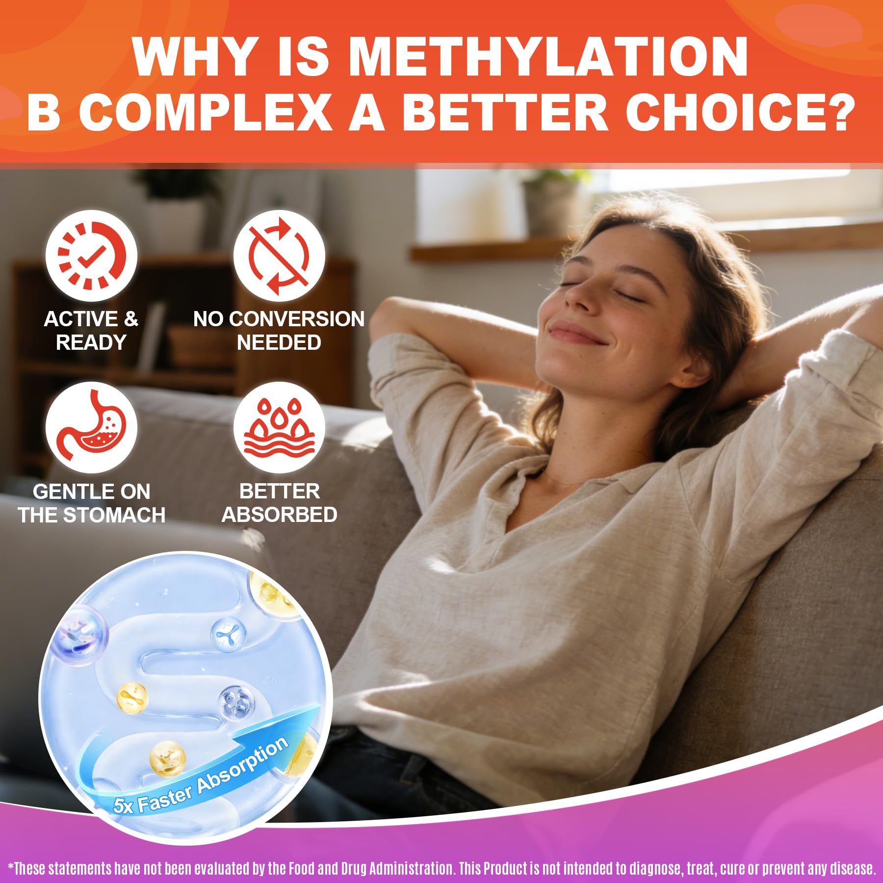 Methylated Vitamin B Complex Gummies for Women & Men - 12-in-1 Multivitamin with 1000 mcg Methyl B12, 1700 mcg Methylfolate, 2000 mcg Biotin, Inositol for Energy