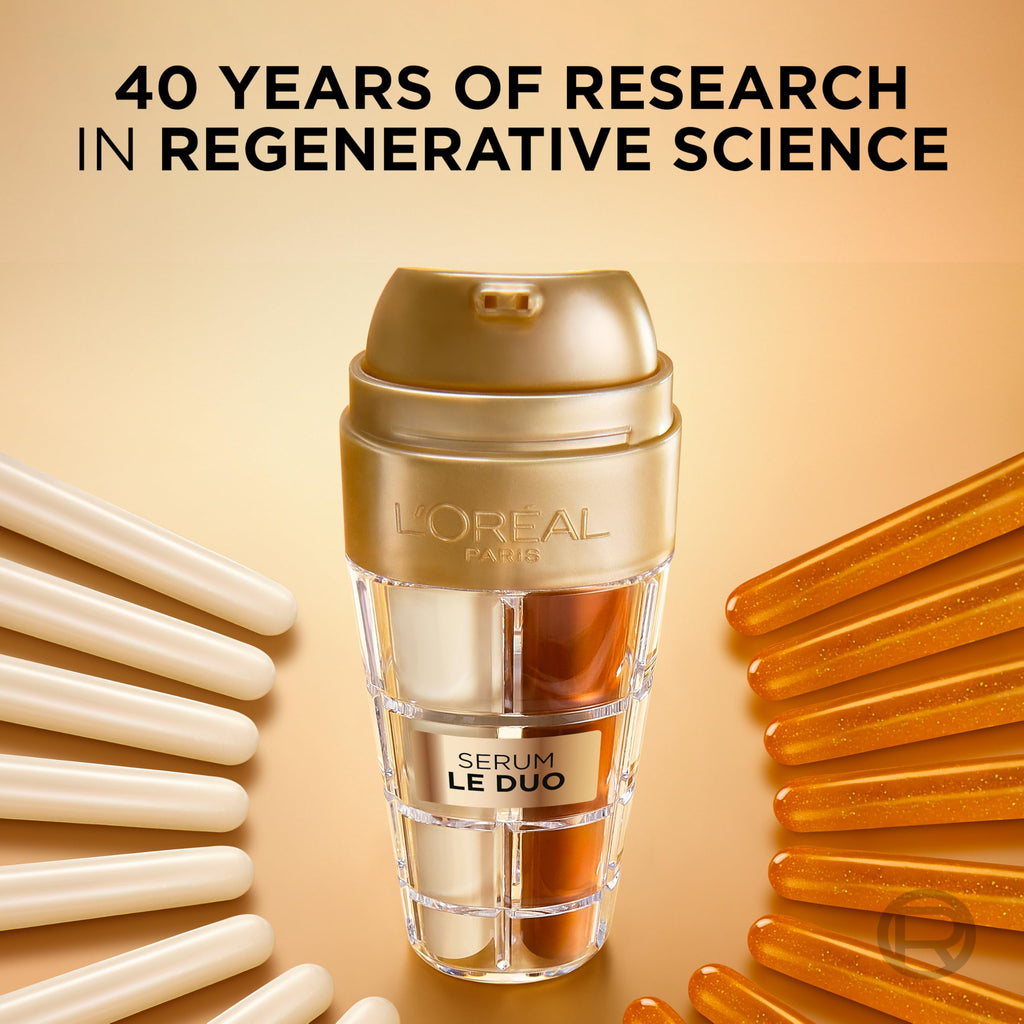 L'Oreal Paris Age Perfect Serum Le Duo, Brightening, Firming and Anti-Aging Serum for Face with Collagen Peptide