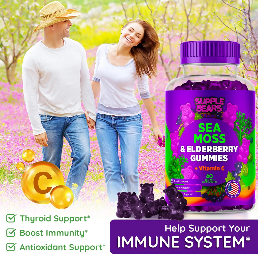 Supplebears Sea Moss Gummies & Elderberry - Vitamin C + Zinc – Extra Strength Immune Supplebears Au supplements