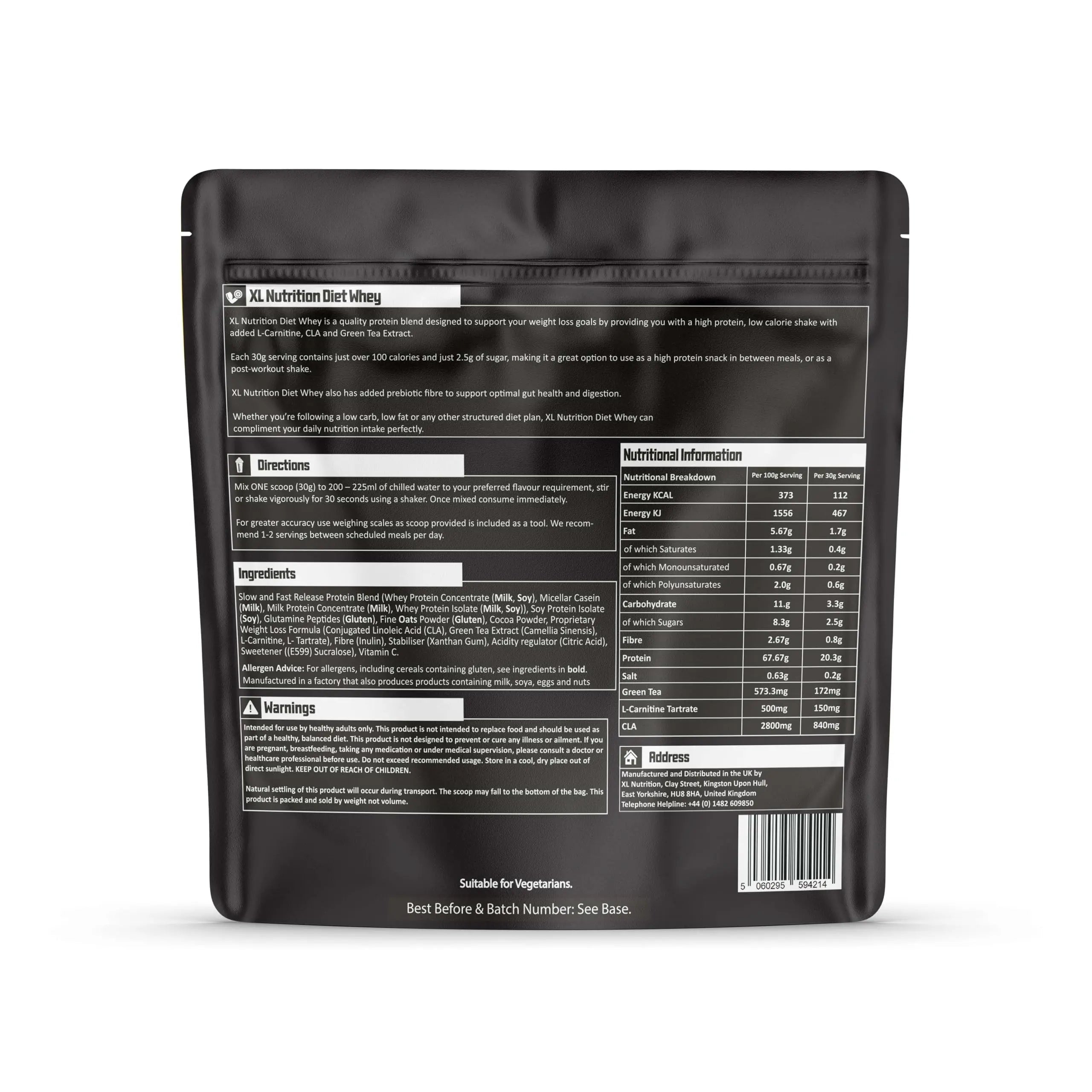 XL Nutrition Xtra Diet Whey Protein | 112 Calories | with Added L Carnitine and Green Tea Extract XL Nutrition Au supplements