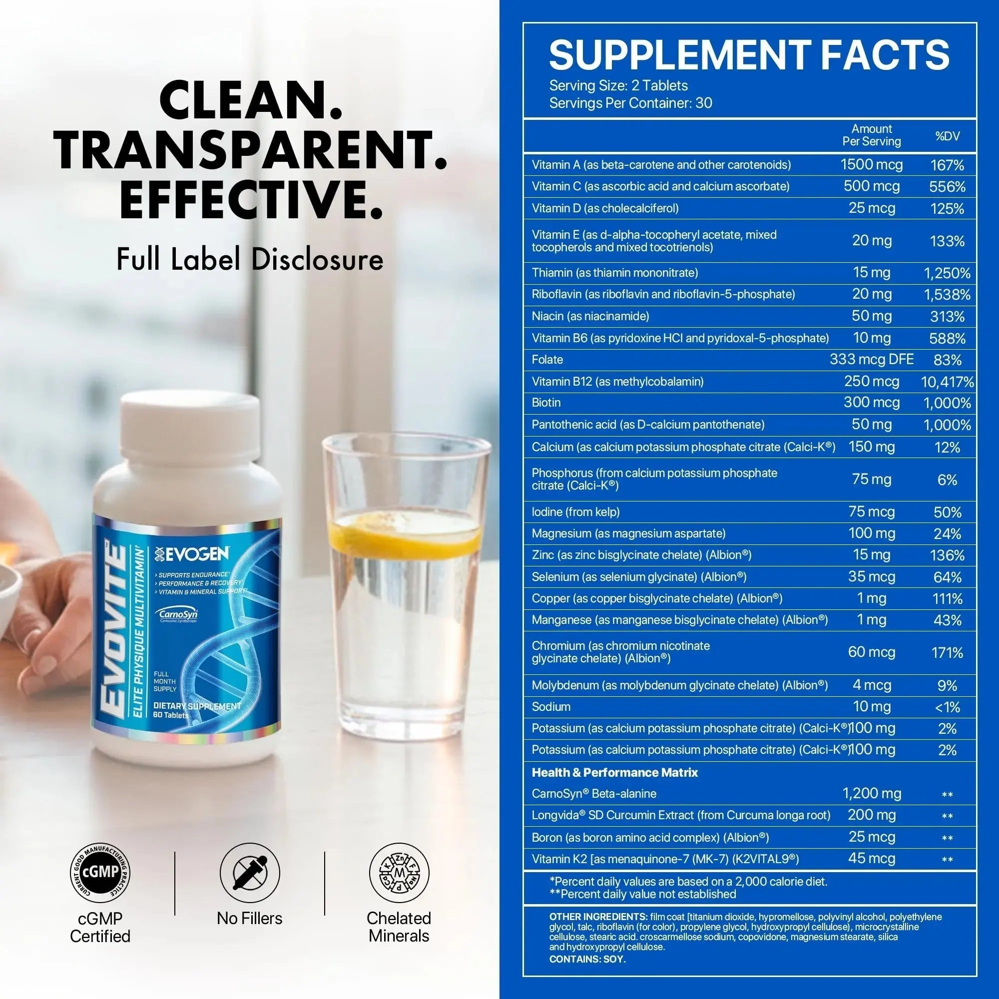 Evogen Evovite - Elite Physique Multivitamin for Women & Men | Advanced Formula for Endurance, Recovery, & Joint Health | Evogen Au supplements