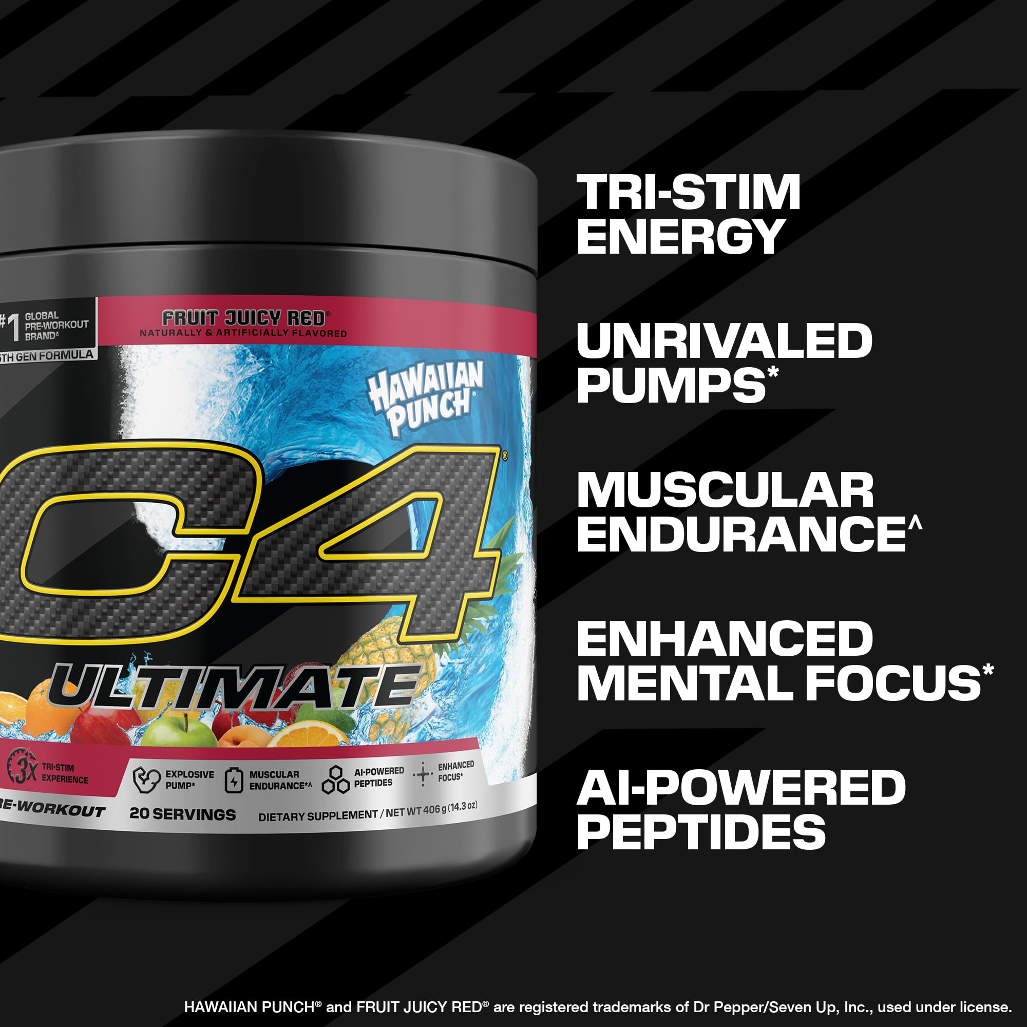 C4 Ultimate Pre Workout Powder - Sugar Free Preworkout Energy Supplement for Men & Women - 300mg Caffeine + TeaCrine + Dynamine + Creatine