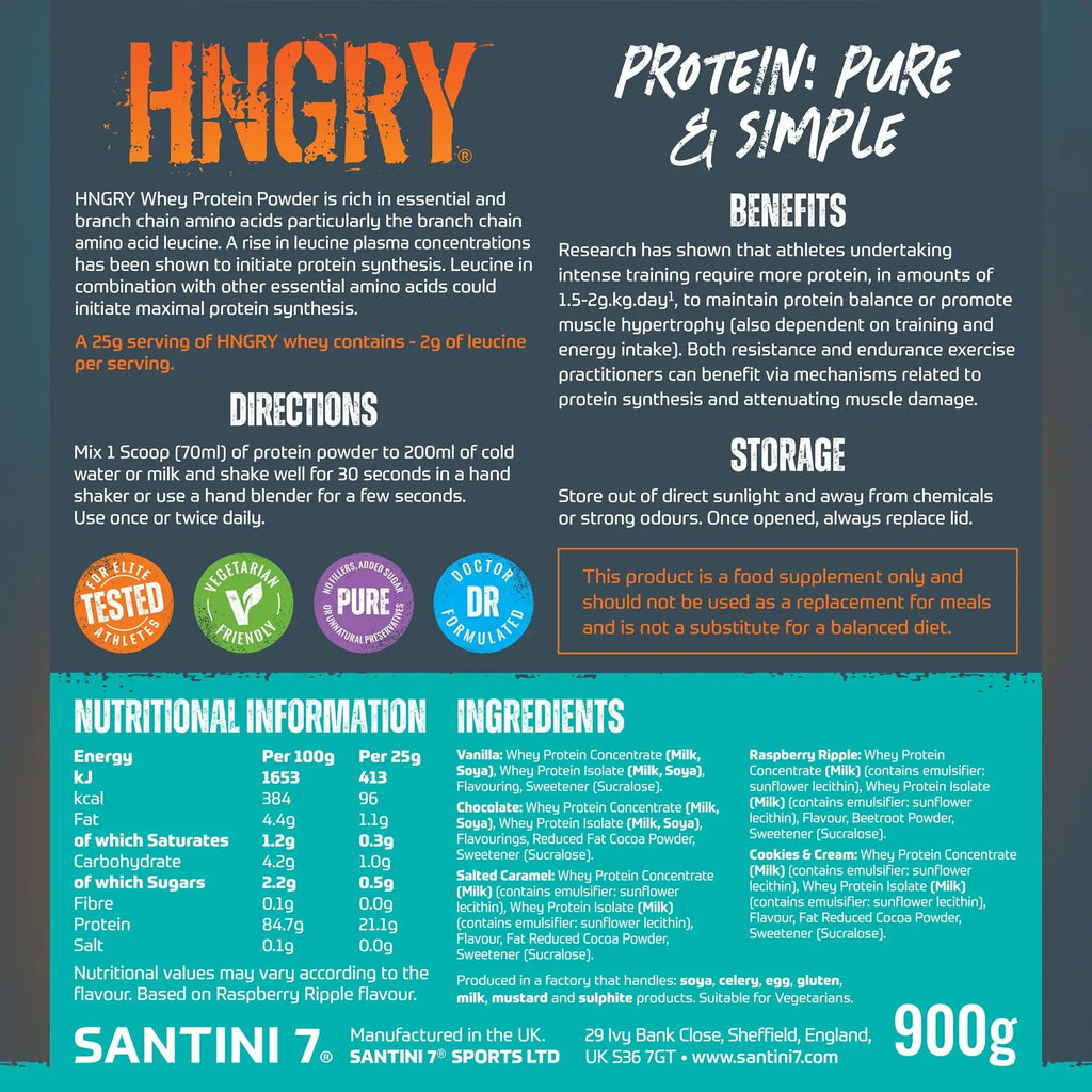 HNGRY Protein Whey Protein Powder Shake with 80% Protein Whey, 900g and 36 Servings HNGRY Protein Au supplements