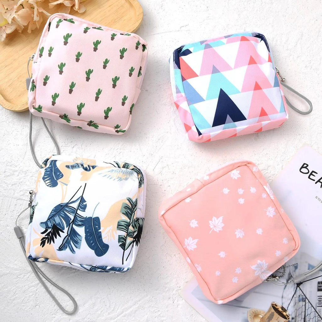 4Pcs Sanitary Napkin Storage Bag, Small Menstrual Period Bag Period Pouch Waterproof Abeillo Au supplements