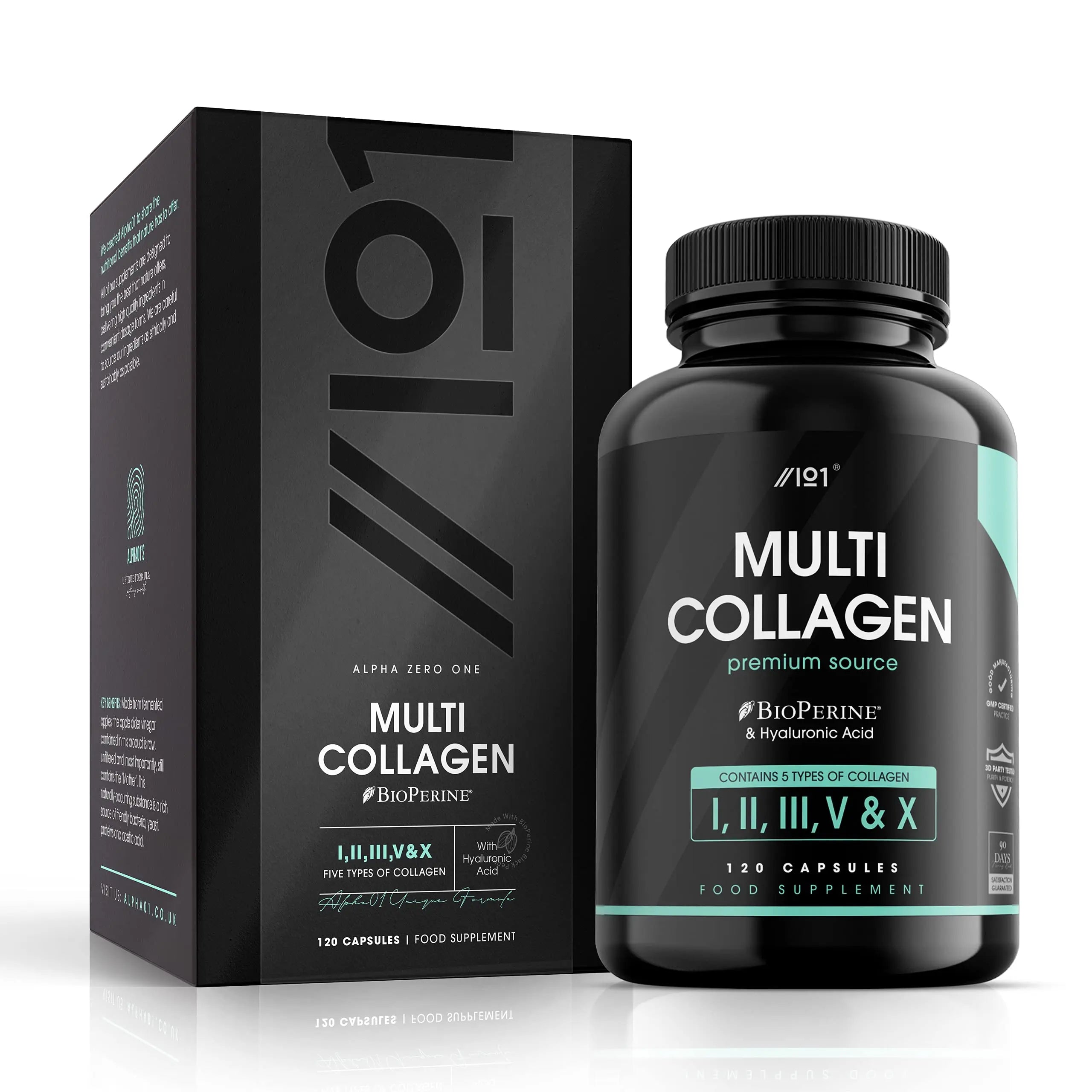Multi Collagen Capsules - 120 Capsules - Types I, II, III, V & X - Wild Caught Fish, Grass Fed Bovine, Eggshell Revive Naturals Au supplements