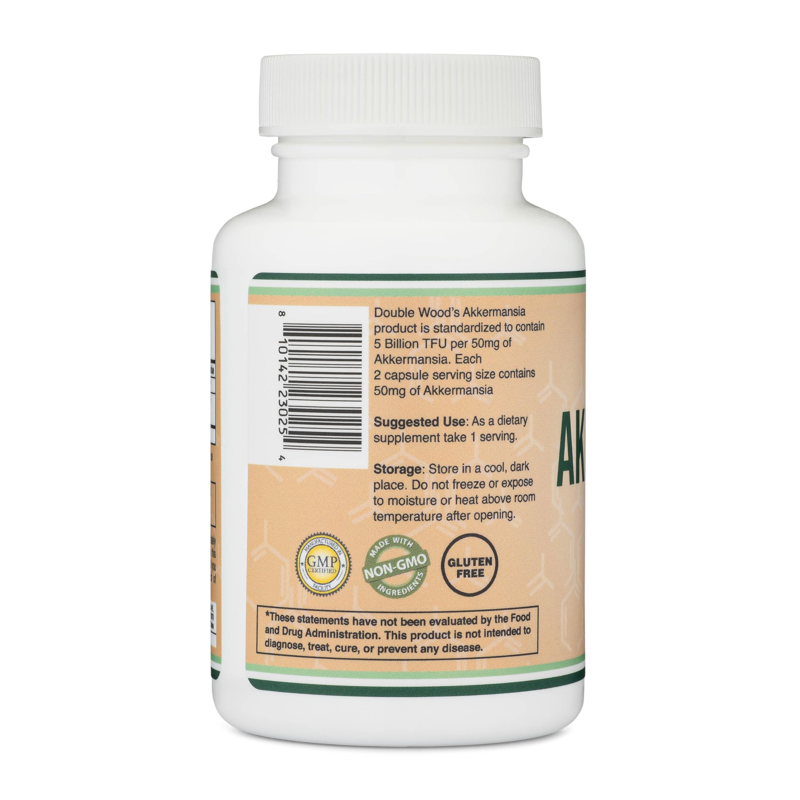Akkermansia Probiotic and Postbiotic (Increases GLP-1 Production) 120 Capsules, 50mg per Serving (Third Party Tested to 5 Billion TFU per Serving, 50 Billion CFU per Gram) by Double Wood Double Wood Supplements Au supplements