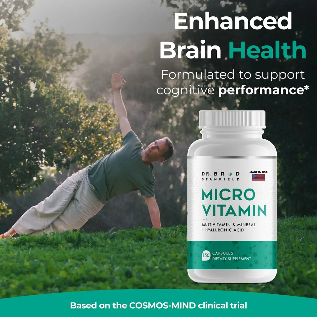 Dr Brad Stanfield Daily Low Dose MultiVitamin & Mineral for Men & Women to Support Cognitive Performance & Memory + Hyaluronic Acid for Skin Health Dr Brad Stanfield Au supplements