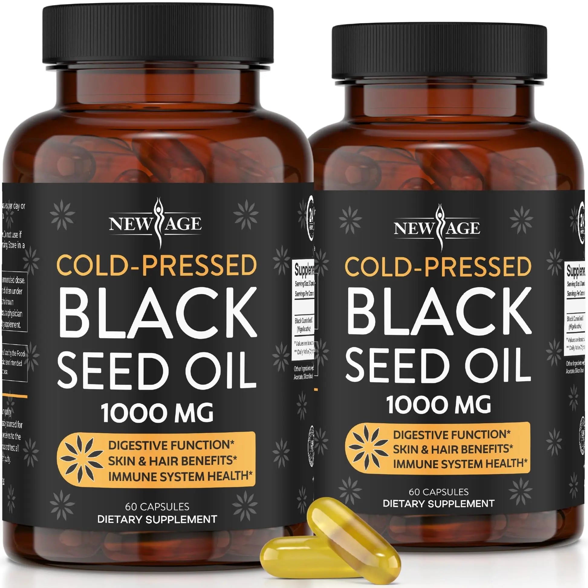 Black Seed Oil Softgel Capsules - Premium Cold-Pressed Nigella Sativa Producing Pure NEW AGE Au supplements