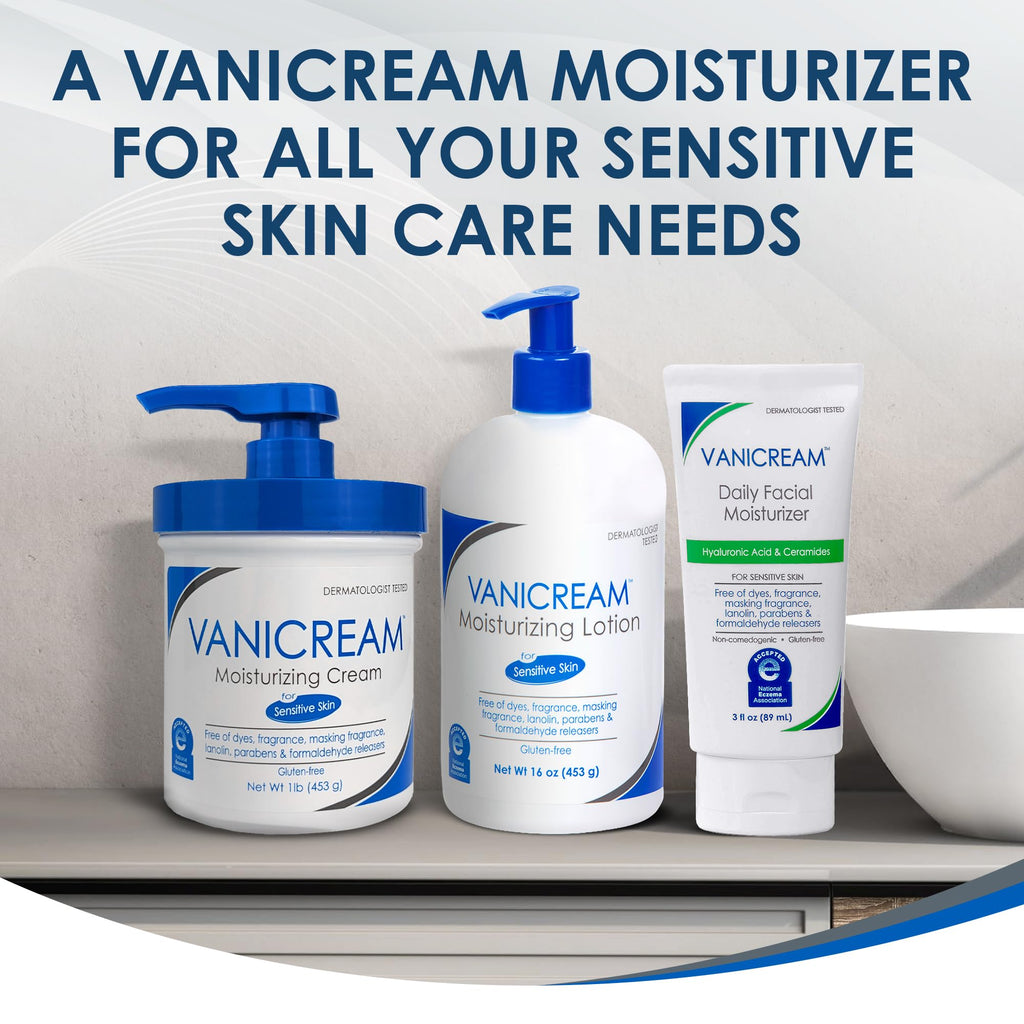 Vanicream Moisturizing Lotion with Pump | Fragrance and Gluten Free | For Sensitive Skin | 16 Ounce (Pack of 1)