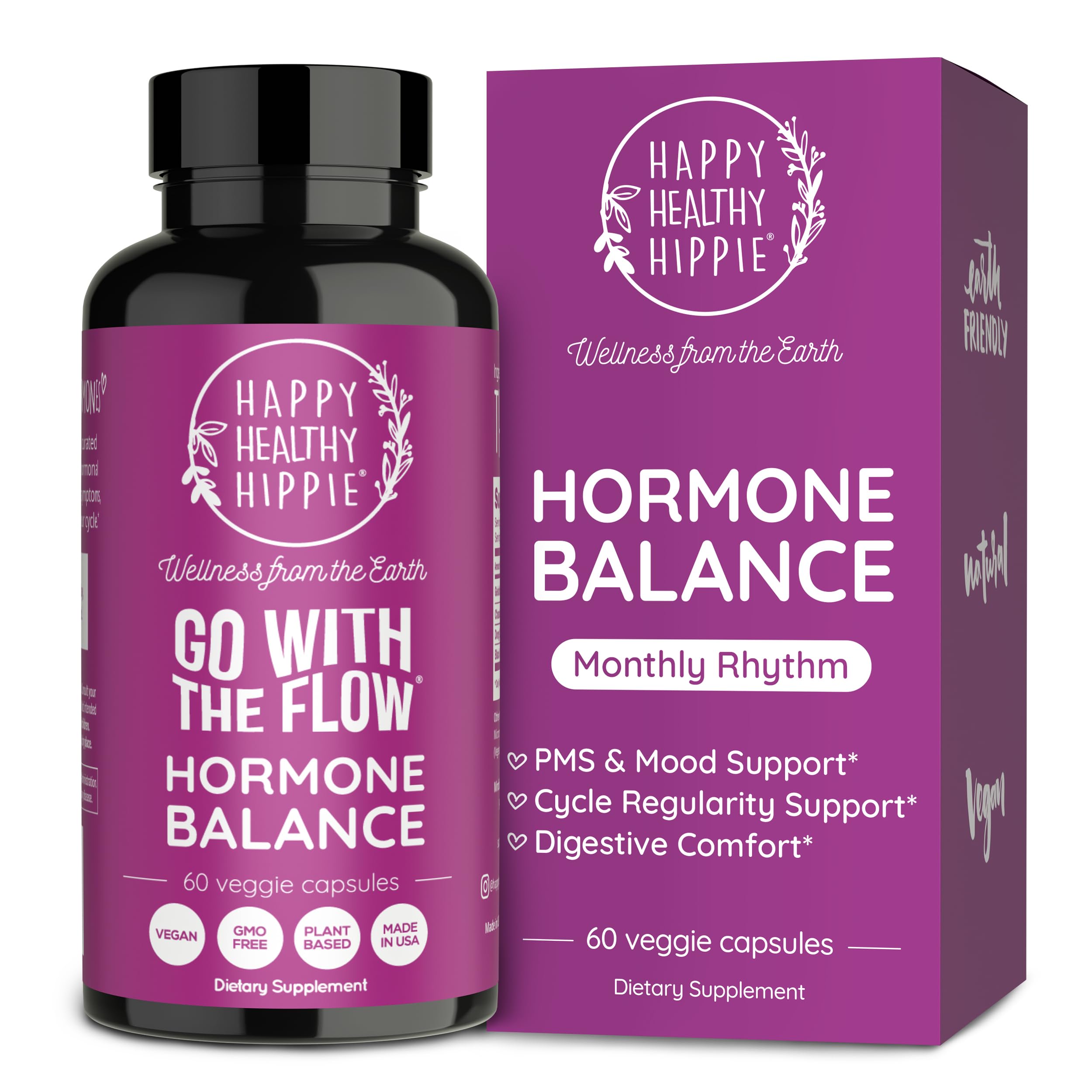Hormone Balance for Women – PMS Support Supplement, Menopause & Perimenopause | Bloating Relief, Menstrual Cramp, Mood, PMDD | Chasteberry Supplements, Black Cohosh, Dong Quai | Vegan, Non-GMO, 60 Ct Happy Healthy Hippie Au supplements