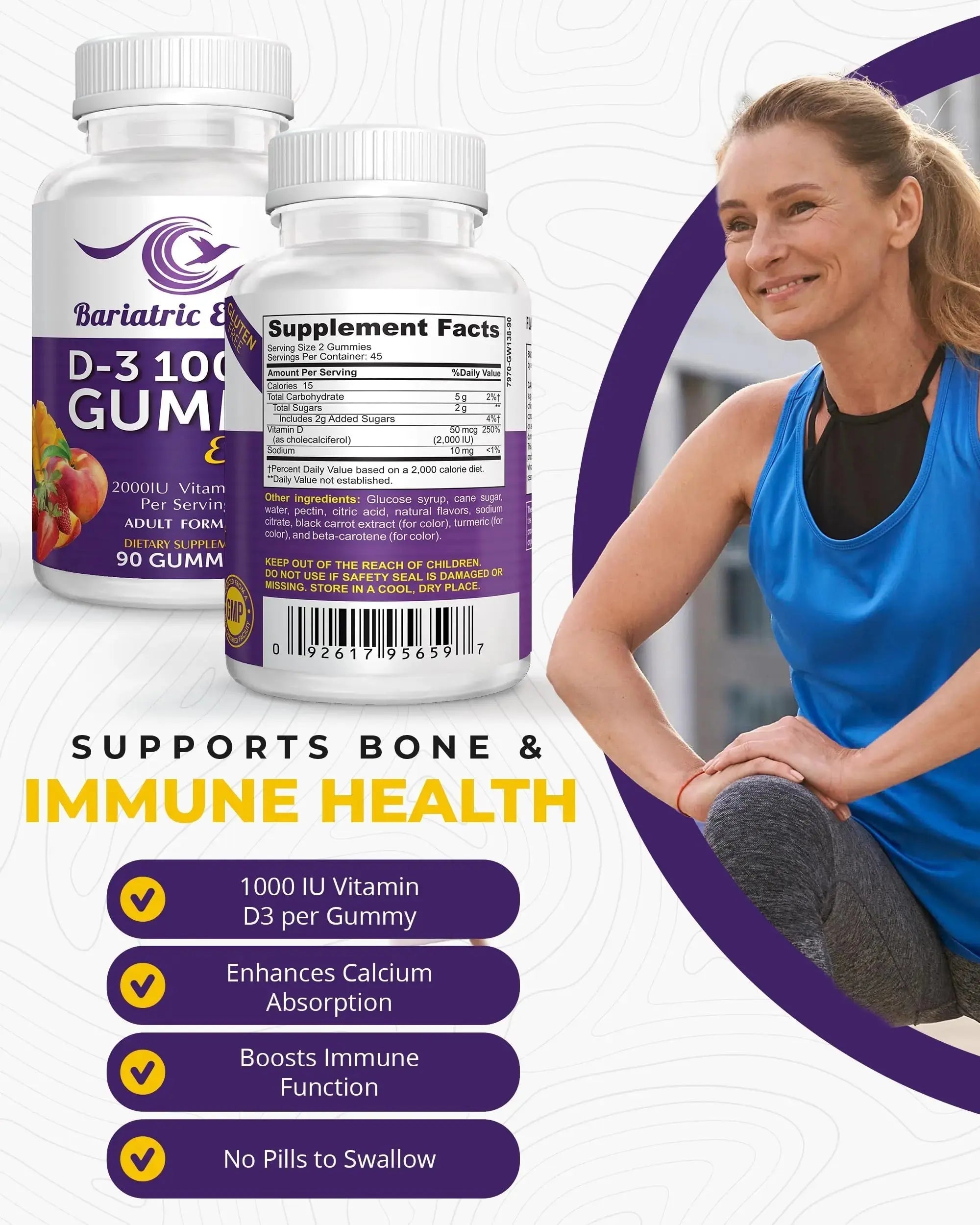 Bariatric Expert D3 Vitamin – Fast-Melting Dietary Supplement for Adults Post Bariatric Surgery, 90 Count Bariatric Food Expert Au supplements