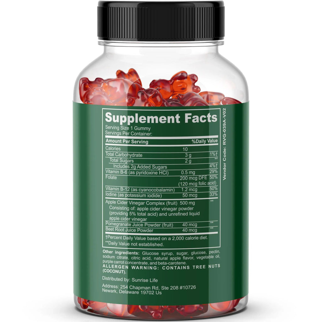 Sunrise Life ACV for Health | Keto Gummies | Weight Loss, Ketosis Support | Pomegranate Sunrise Life Au supplements