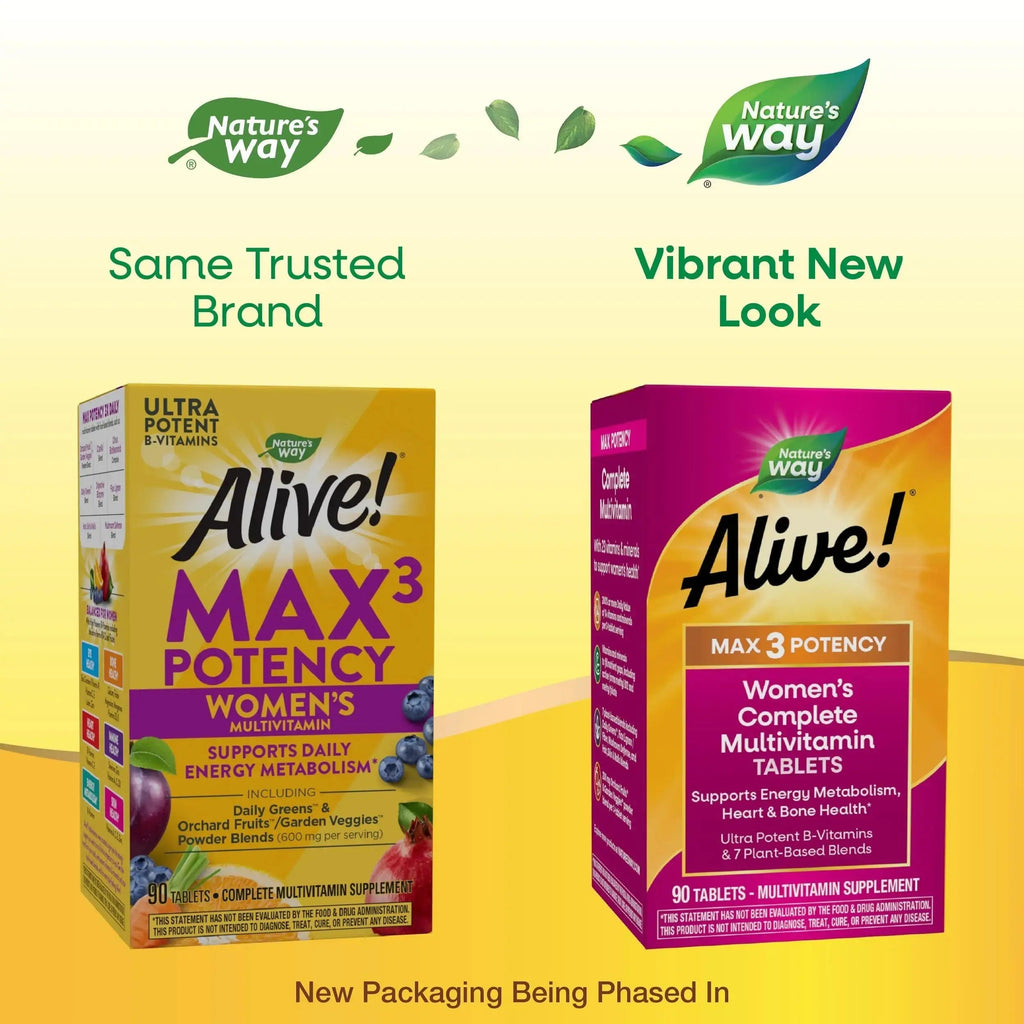 Nature's Way Alive! Max3 Daily Women's Multivitamin, Food-Based Blends (1,130mg per serving) and Antioxidants, 90 Tablets Nature's Way Au supplements