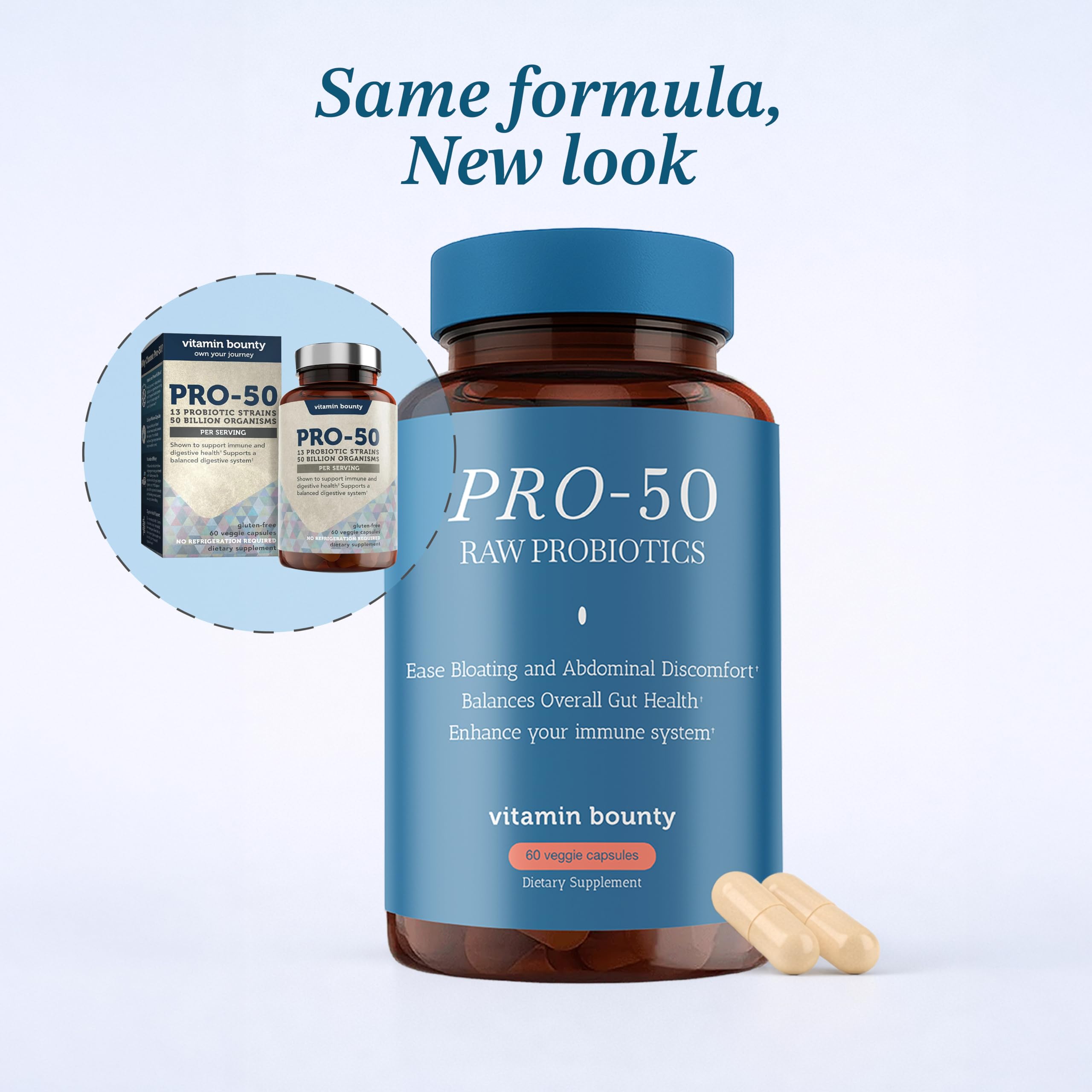 Vitamin Bounty Pro-50 Probiotics 50 Billion CFU for Women & Men - 13 Multi Strain Probiotic + Prebiotic - Digestive Health Supplements for Gut Health Support - Delayed Release Capsules for Men & Women Vitamin Bounty Au supplements