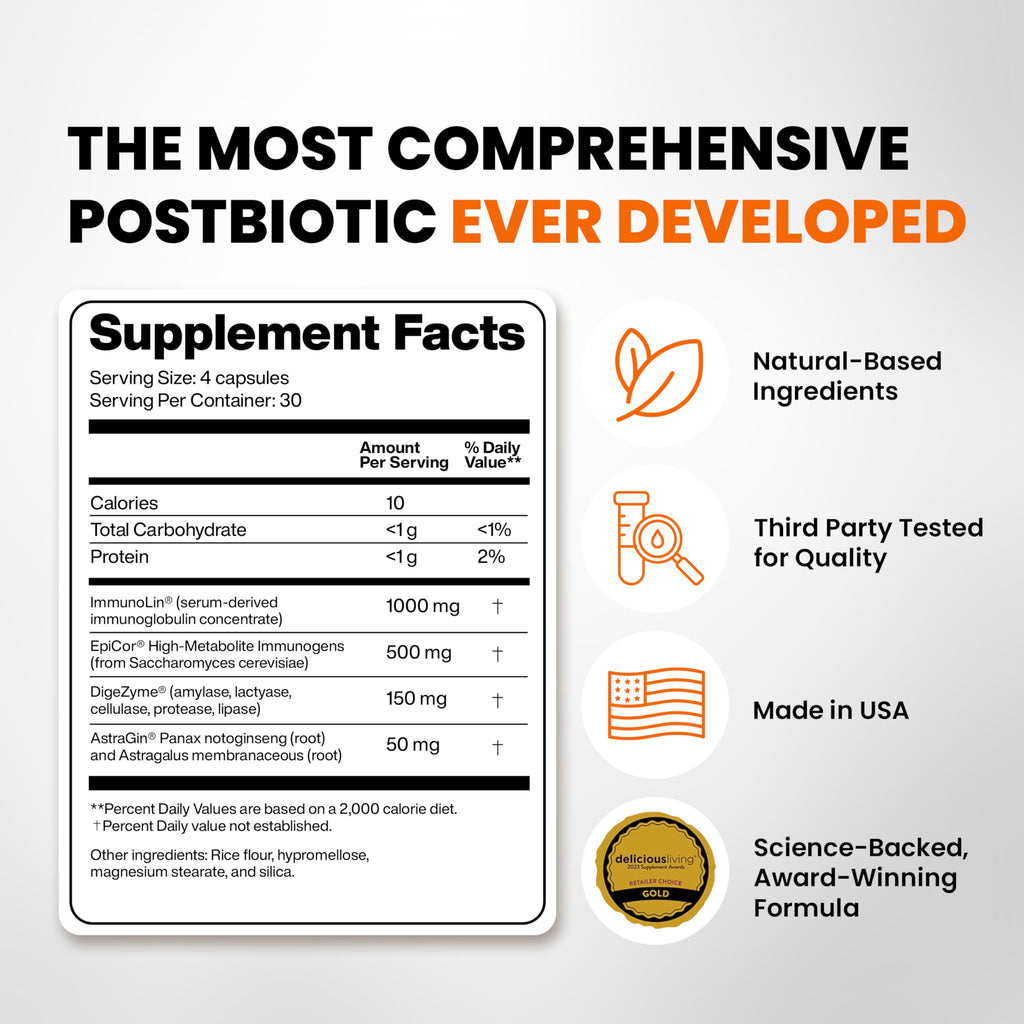 SaltWrap Gut Clinic Postbiotics - Gut Health, Complete Gut Repair, Barrier & Immune Support - Helps Bloating, Gas & Indigestion - 90 Capsules SaltWrap Au supplements