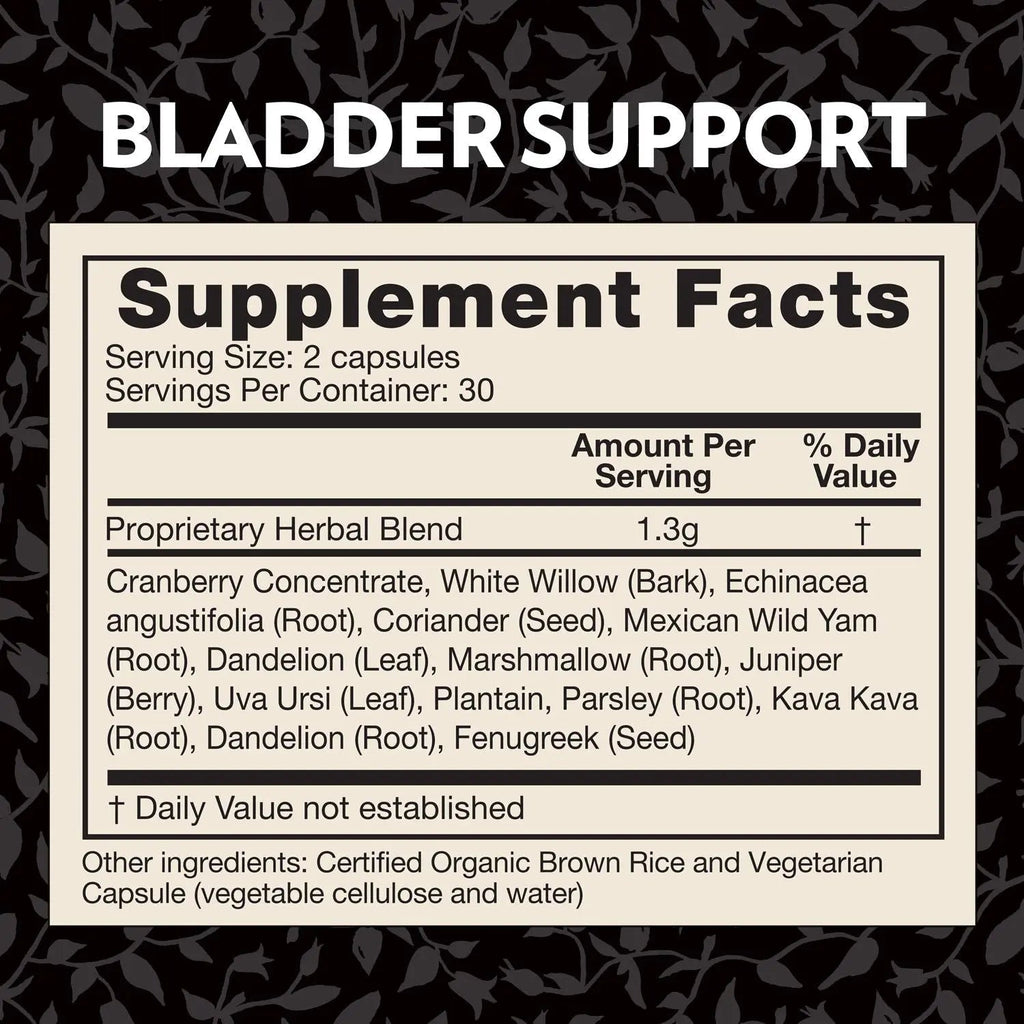 Crystal Star Bladder Support (60 Capsules) – Herbal Supplement for Healthy Bladder Function - Cranberry, Dandelion & Fenugreek - Helps Overactive Bladder and Incontinence - Non-GMO Crystal Star Au supplements