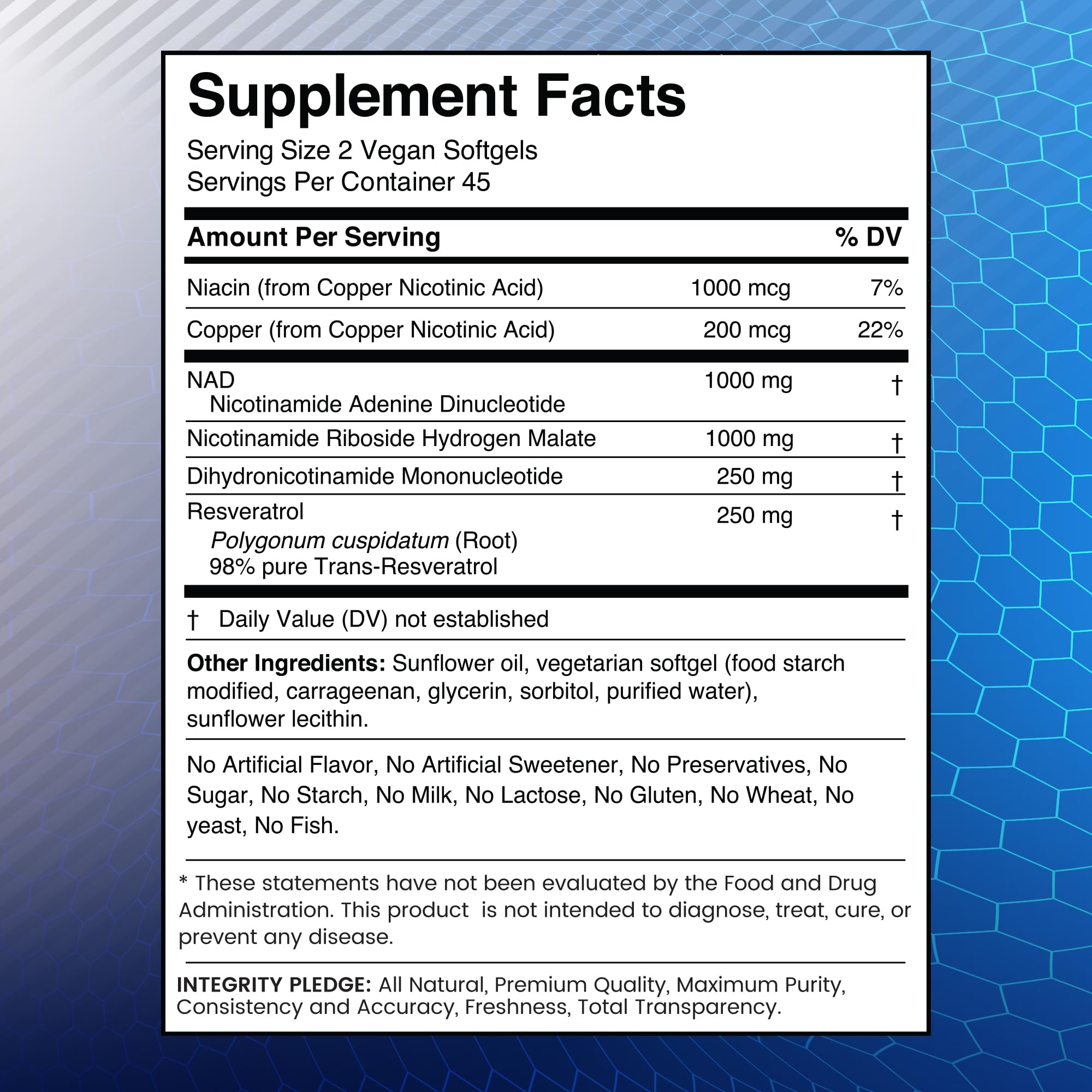 WELLNESS LABSRX NAD+ Supplement - Third-Party Tested NMNH Supplement Softgels, NAD Resveratrol 2500mg NAD Supplements for Anti-Aging, Longevity, and Cellular Health Support - Made in USA WELLNESS LABSRX Au supplements