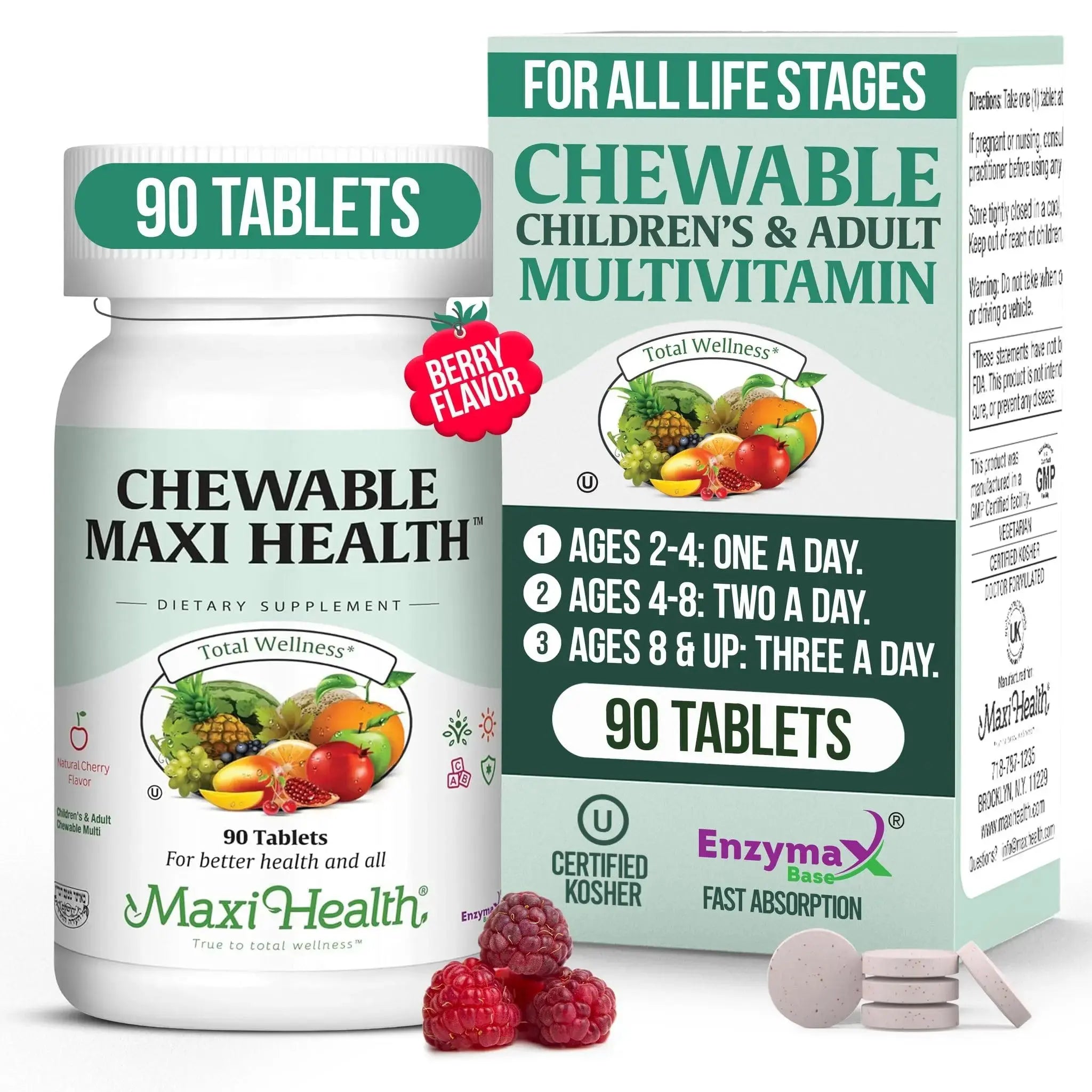 Maxi Health Chewable Multivitamin for Kids, Teens and Adults - Cherry Chewable Vitamins for Adults & Children Maxi Health Au supplements