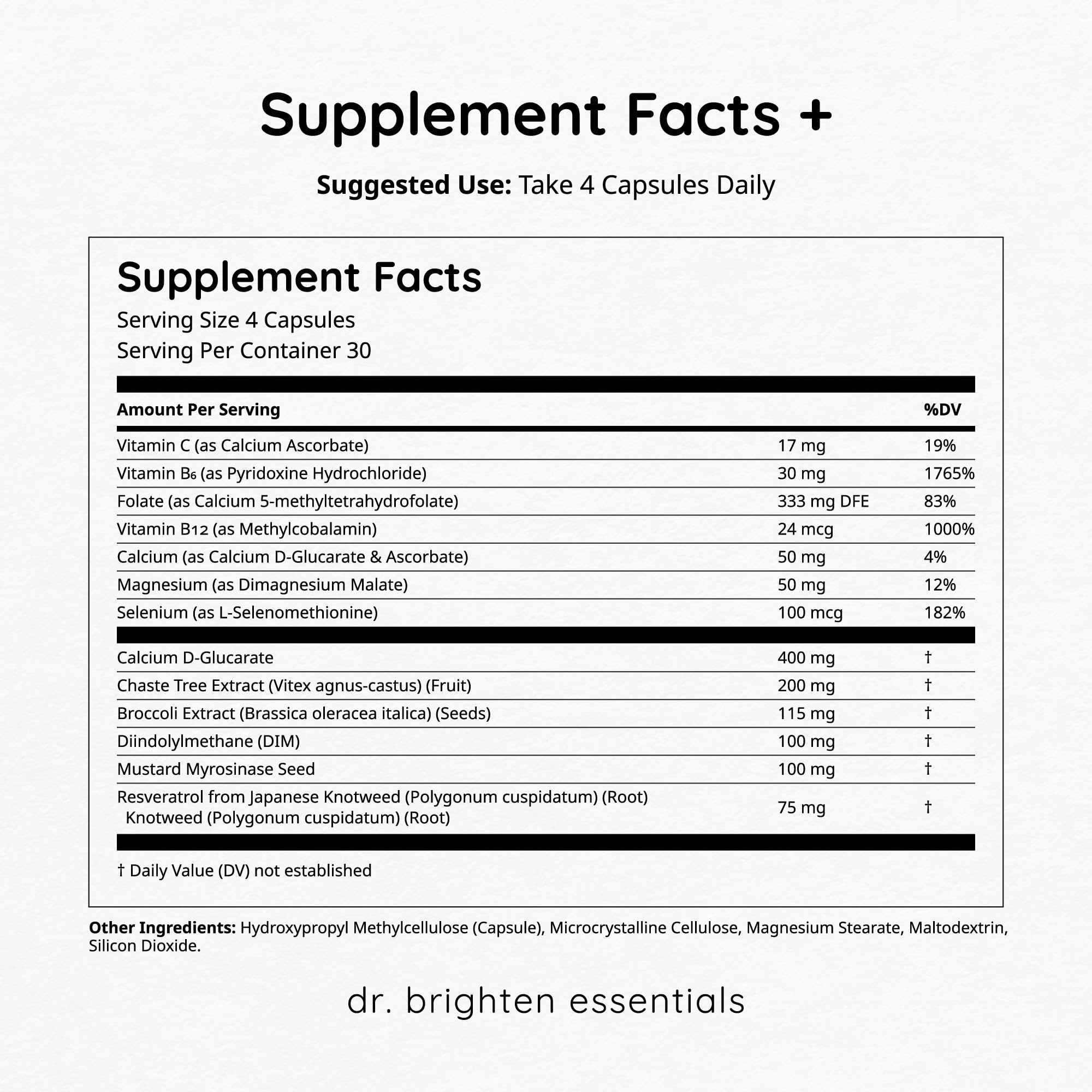 Dr. Brighten Balance - Hormone Balance for Women with Chasteberry and DIM - Targets Hormonal Acne, Period Issues, & PMS - Vegan, Non-GMO Dr. Brighten Au supplements