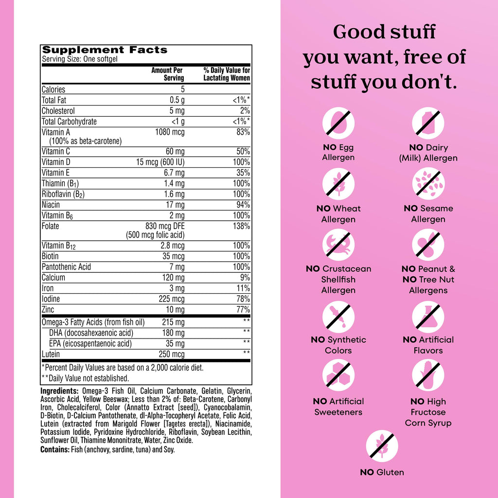 One A Day Postnatal Vitamins for Women, Postnatal Multivitamin with Folic Acid, Omega-3 DHA, B Vitamins, Support Immune Health, Breastfeeding