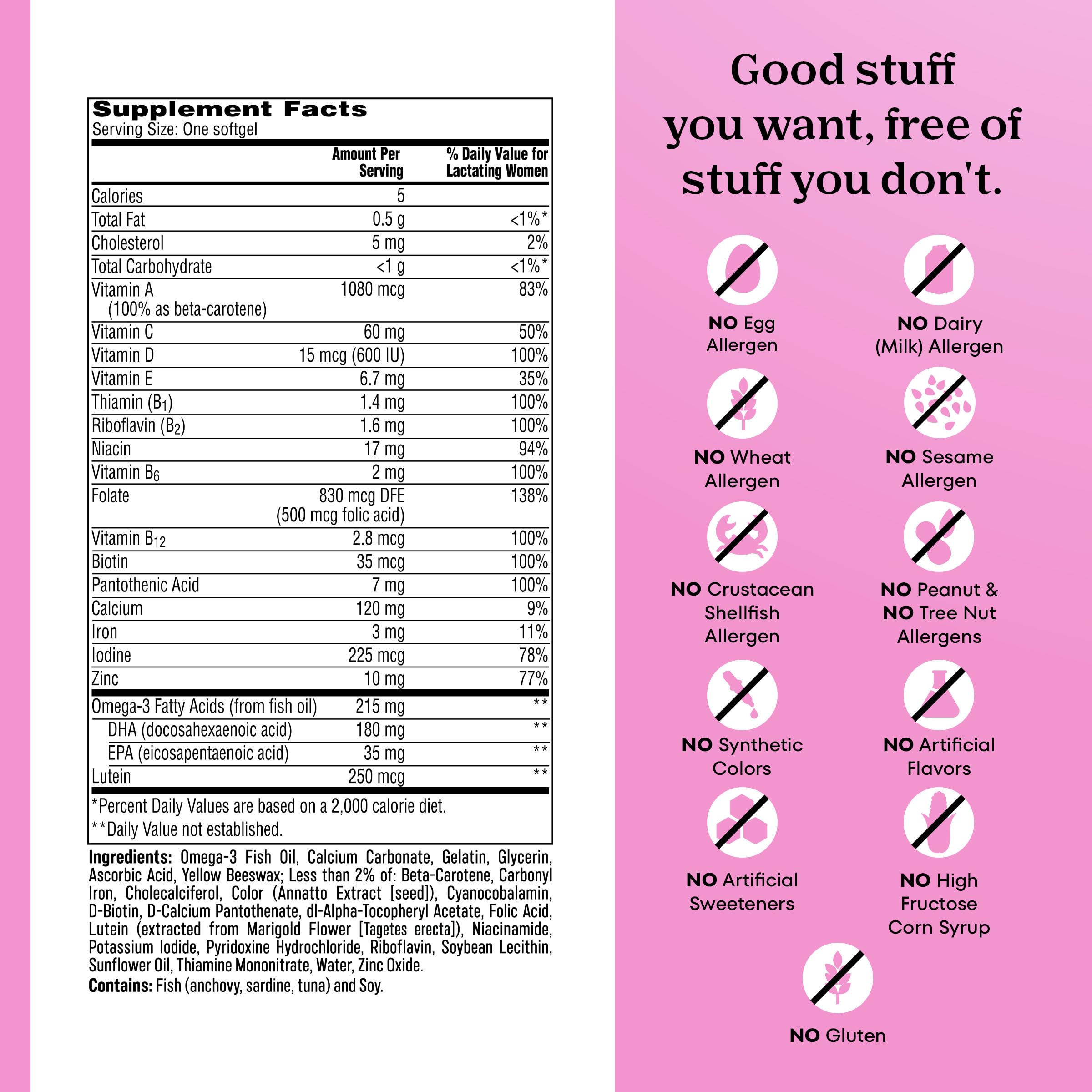 One A Day Postnatal Vitamins for Women, Postnatal Multivitamin with Folic Acid, Omega-3 DHA, B Vitamins, Support Immune Health, Breastfeeding
