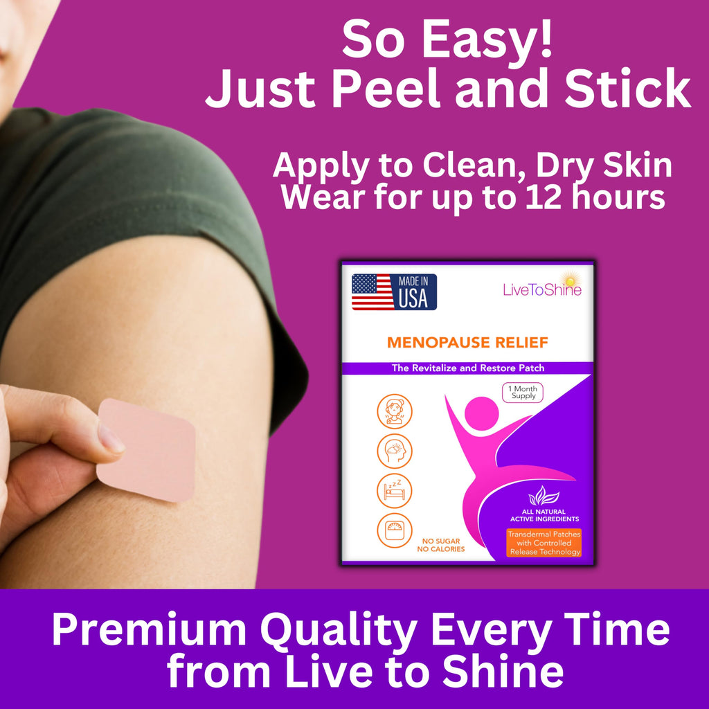 Menopause & Perimenopause Relief Patch for Women – Hot Flash, Mood & Symptom Support – Black Cohosh, Ashwagandha & More – 30 Topical Patches – USA Made by Live to Shine Live To Shine Au supplements
