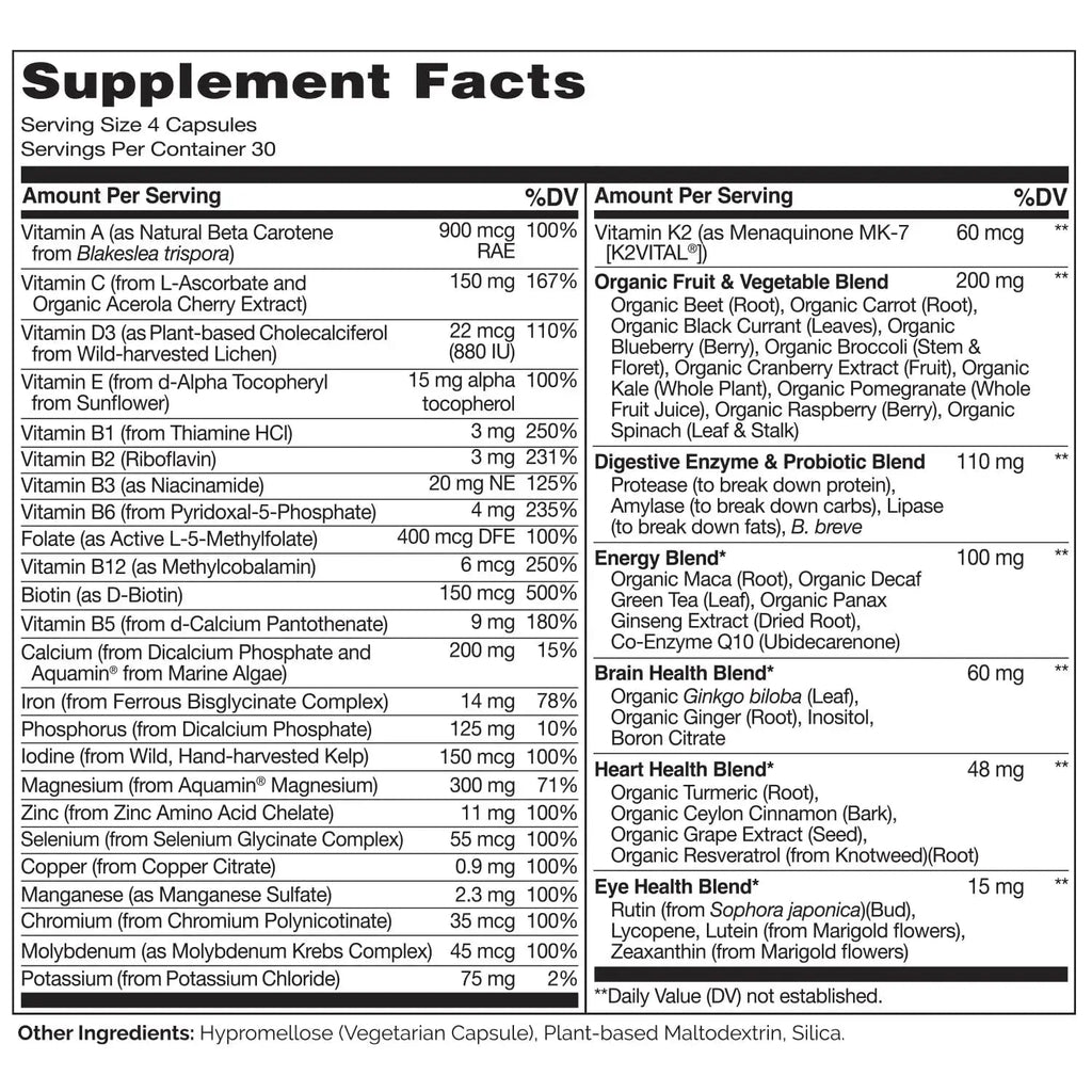 NATURELO Whole Food Multivitamin for Women - 120 Capsules and Whole Food Multivitamin for Men - 120 Capsules Bundle NATURELO Au supplements