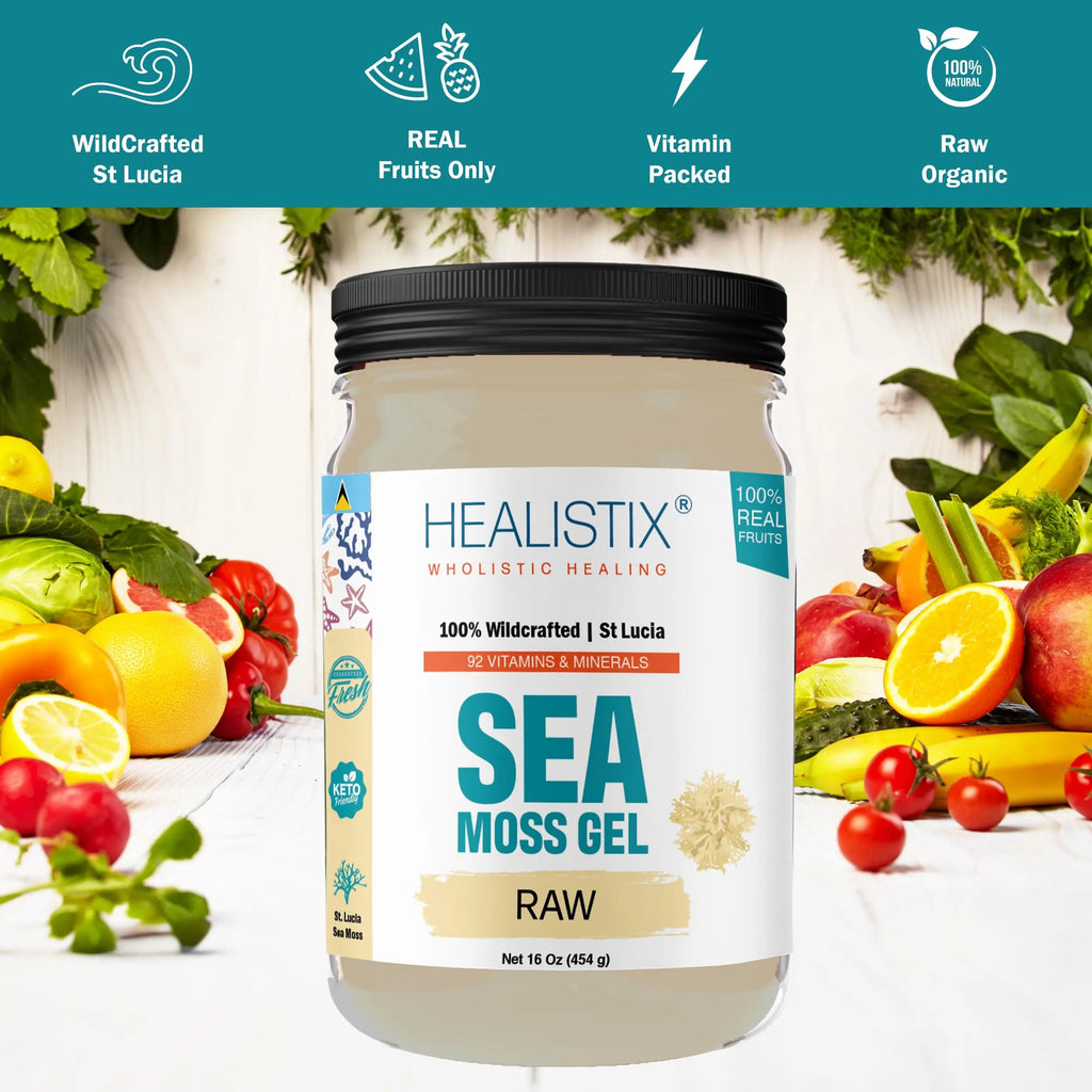 Healistix Irish Sea Moss Gel- St Lucia Wildcrafted Seamoss Gel, Packed with 92 Vitamins HX HEALISTIX Au supplements