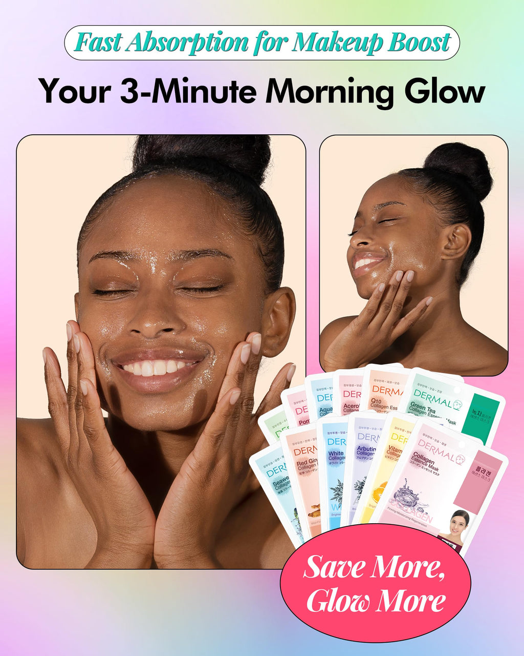 DERMAL 24 Combo Pack Made in Korea Facial Mask – 20+ Years of K-Beauty Experience,