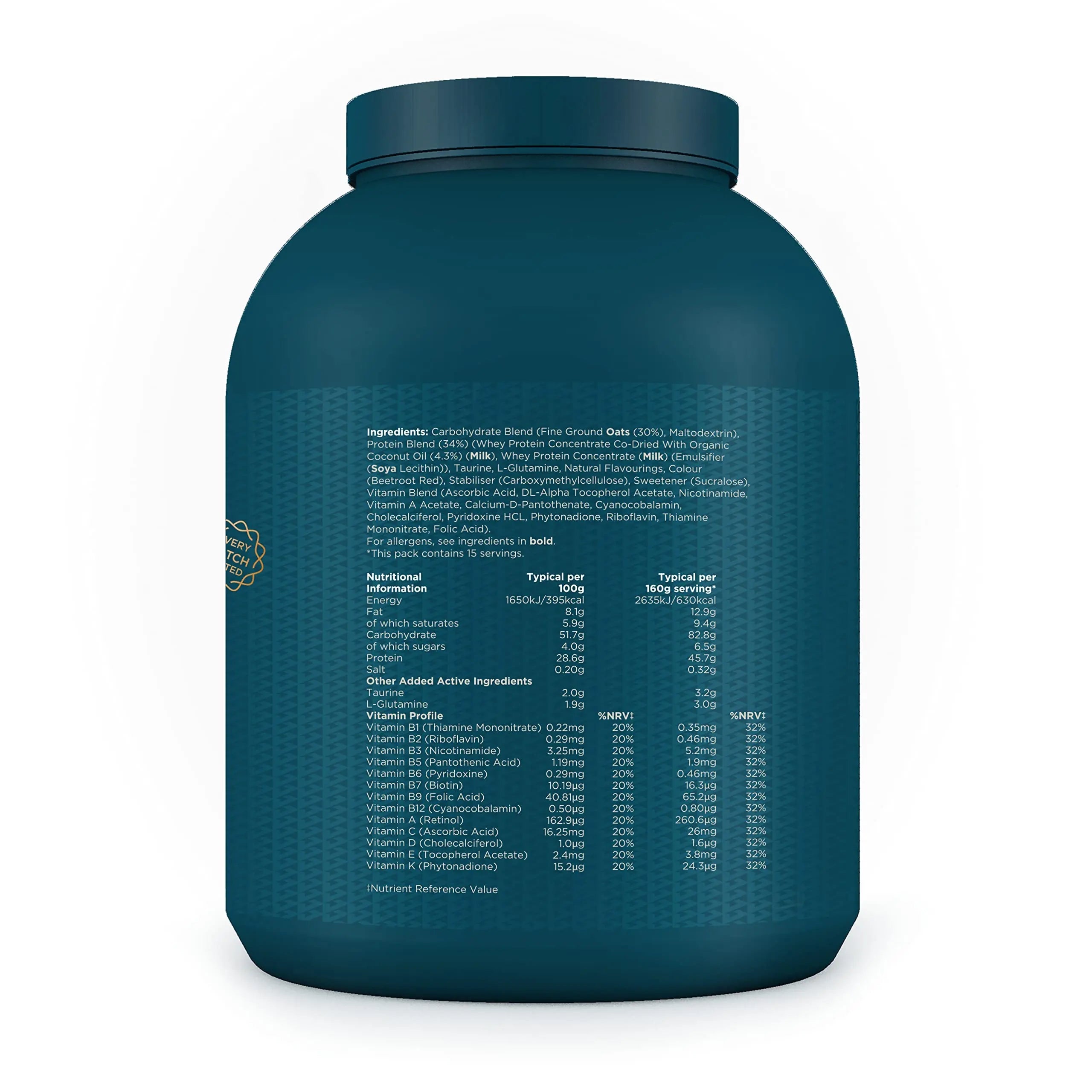 Kinetica OatGain Weight Gainer 600+ Calories & 47g Protein per Serving, 2.4 kg Kinetica Au supplements