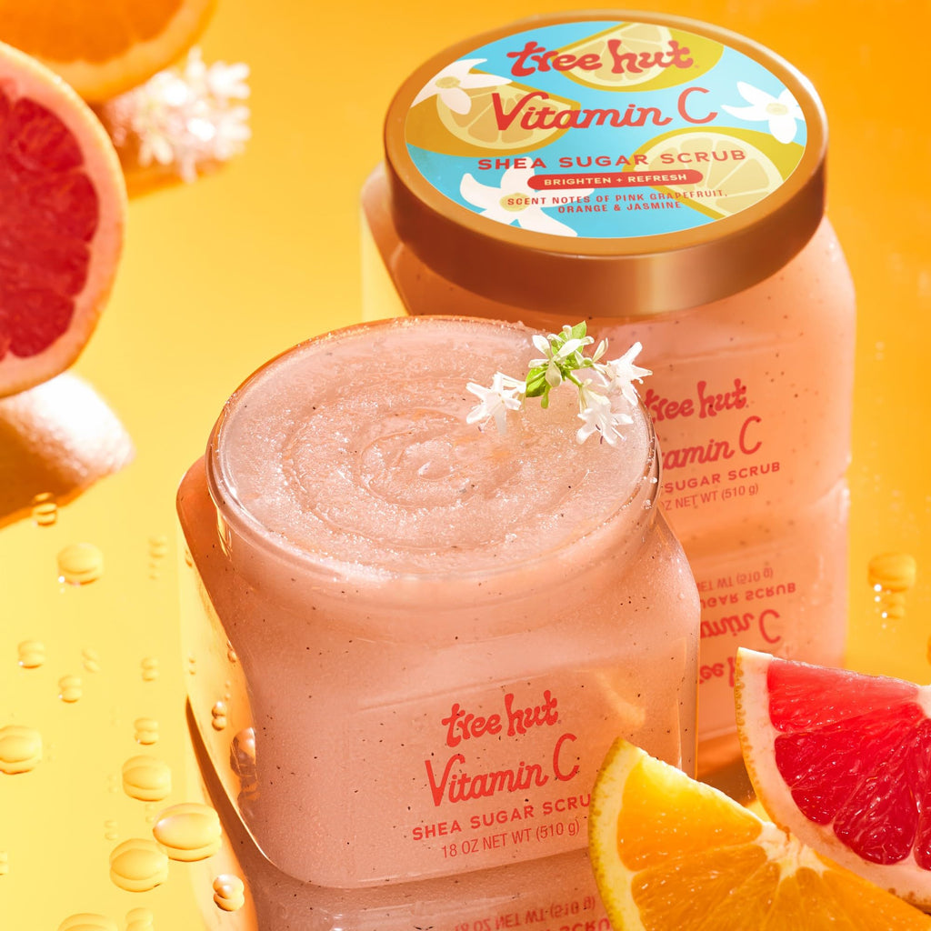 Tree Hut Vitamin C Shea Sugar Scrub, Easter Gifts for Women, Exfoliating Body Scrub Removes Dead, Dry Skin for a Soft