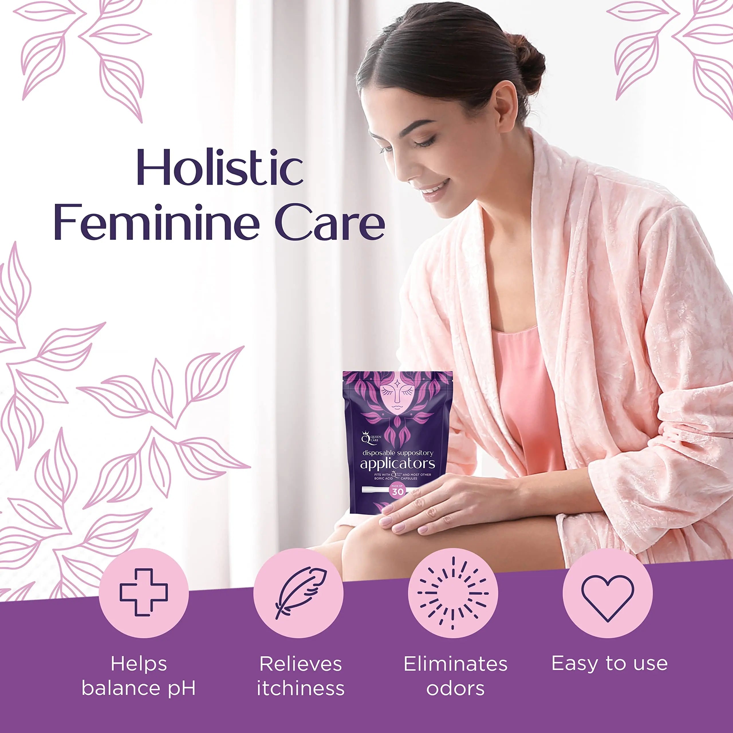 Queen Care - Boric Acid Suppositories & Applicators, Complete Feminine Care, PH Balance for Women Queen Care Au supplements