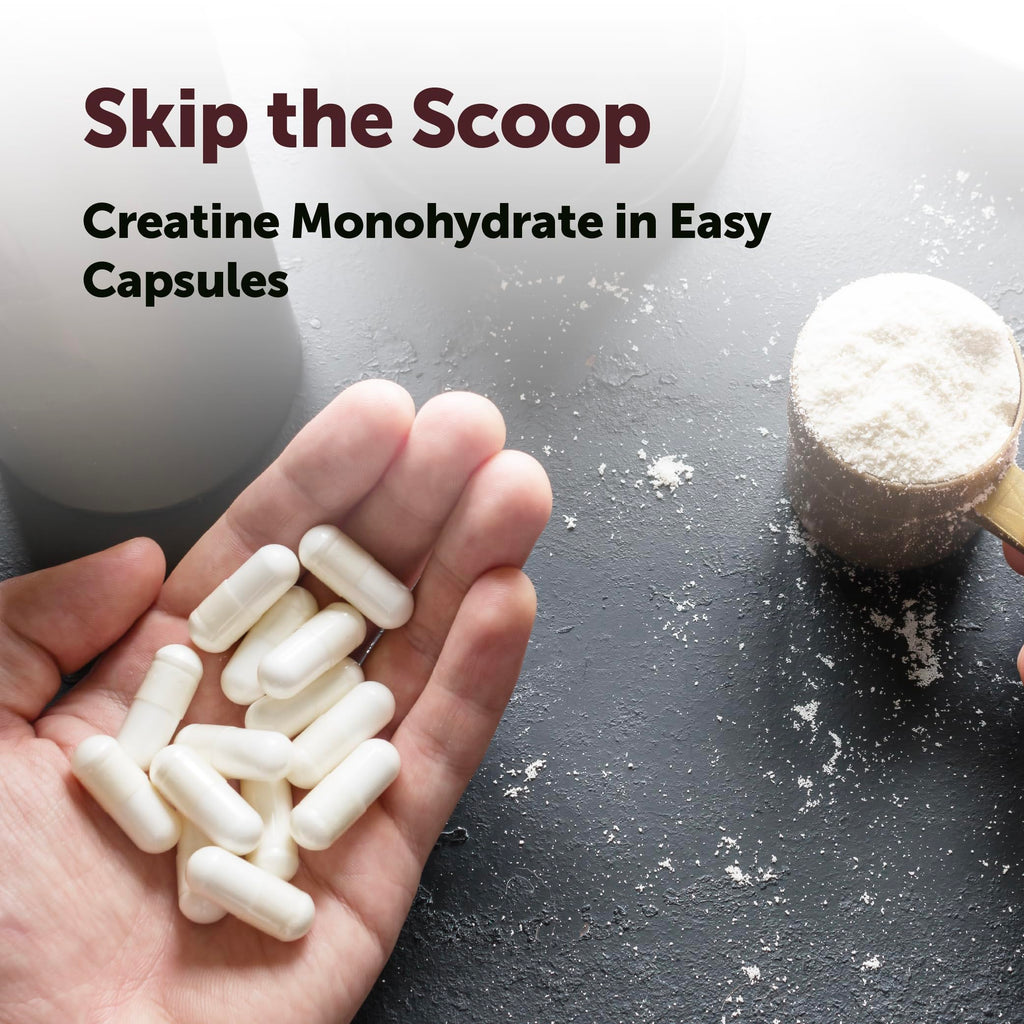 Creatine Monohydrate 5,000mg, 500 Capsules | Pure Creatine Pills – Micronized + Unflavored Powder Source, Easy Absorption | Keto, Non-GMO