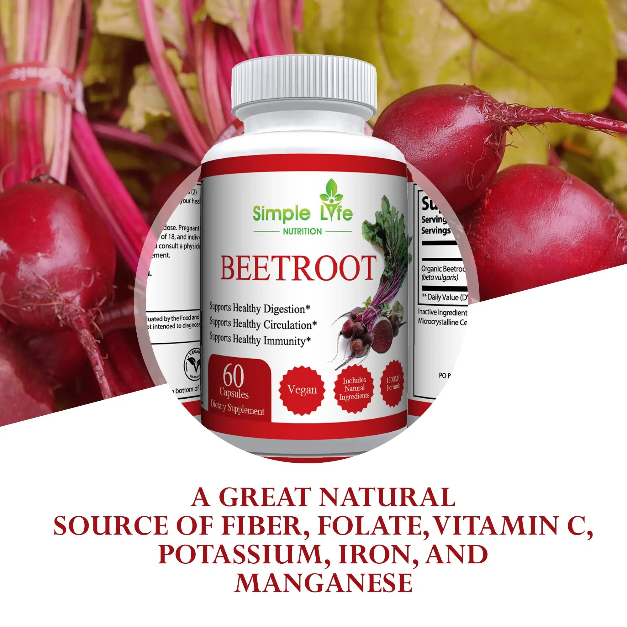 Simple Life Nutrition Organic Beet Root Powder Capsules - Nitric Oxide Booster for Men Simple Life Nutrition Au supplements
