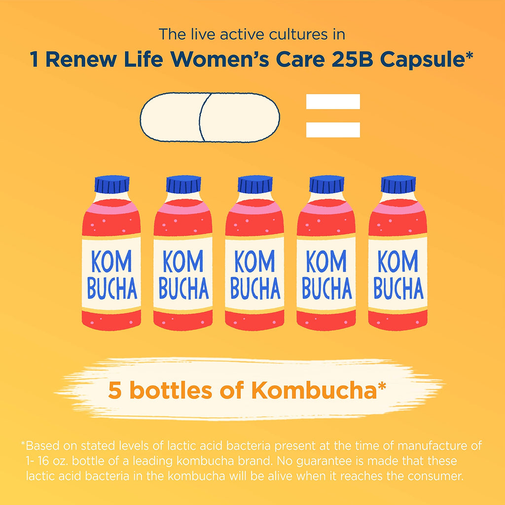 Renew Life Women's Probiotic Capsules, Supports pH Balance for Women, Vaginal, Urinary, Digestive and Immune Health, L. Rhamnosus GG, Dairy, Soy and Gluten-Free, 25 Billion CFU - 60 Ct Renew Life Au supplements