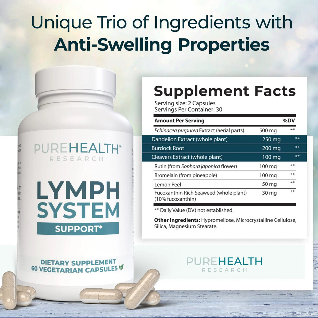 PUREHEALTH RESEARCH Lymph System Support Supplement - Lymphatic Drainage Supplement PUREHEALTH RESEARCH Au supplements