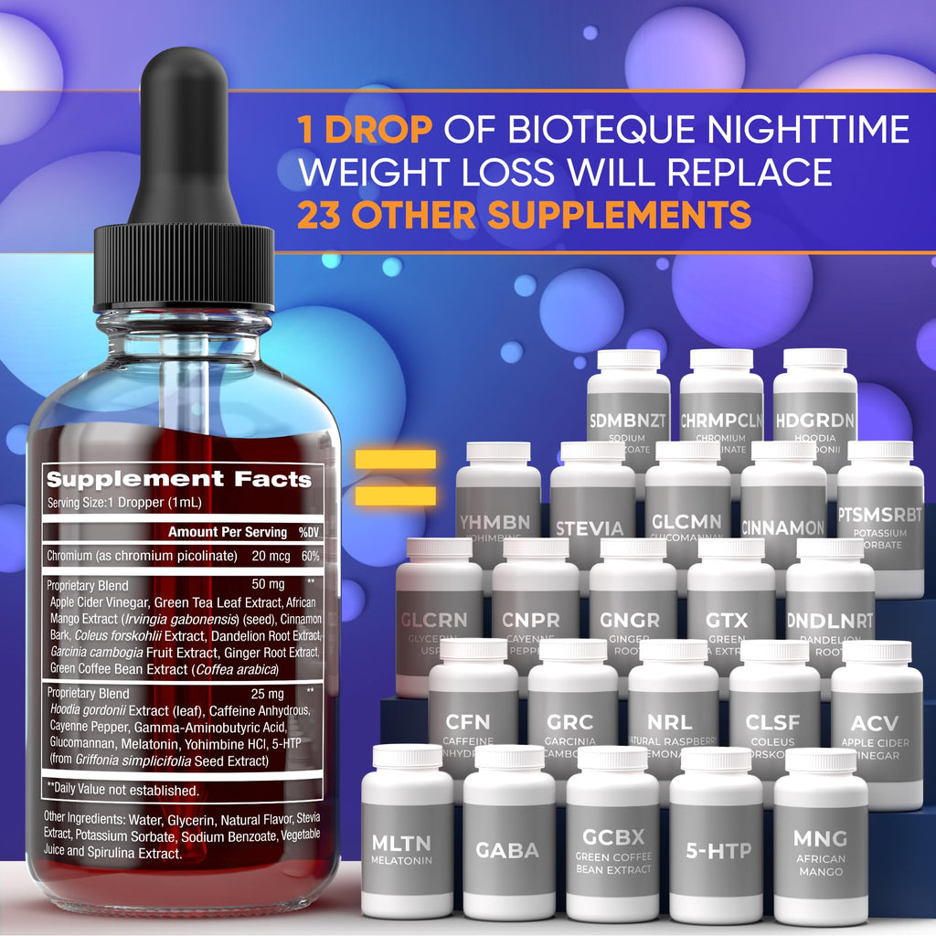 BIOTEQUELAB Night Time Weight Loss Diet Drops - Appetite Control, Fat BIOTEQUELAB Au supplements