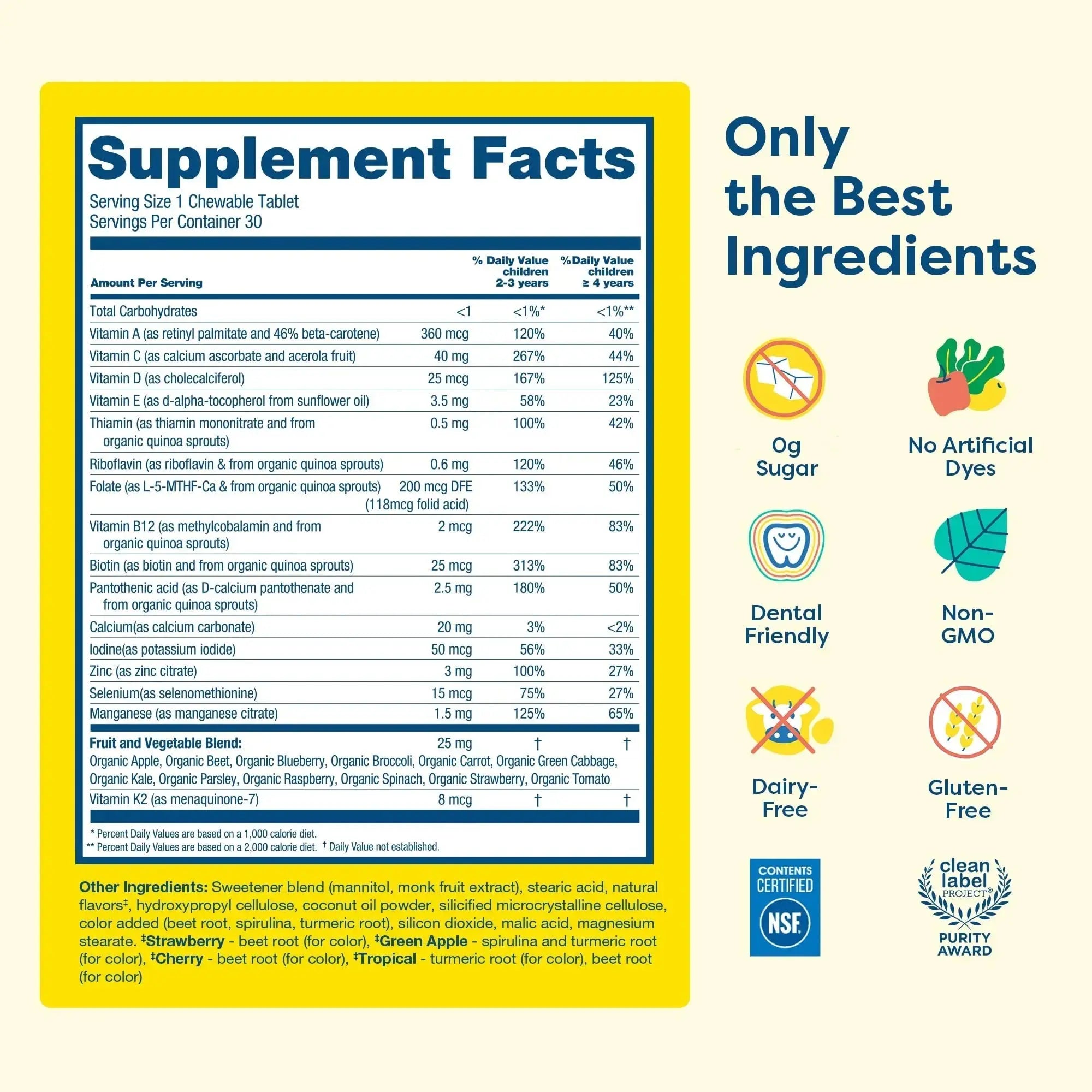 HIYA Kids Multivitamin Tablets – 15+ Essential Vitamins & Minerals with Fruits & Veggies for Ages 2+, Supports Growth HIYA Au supplements