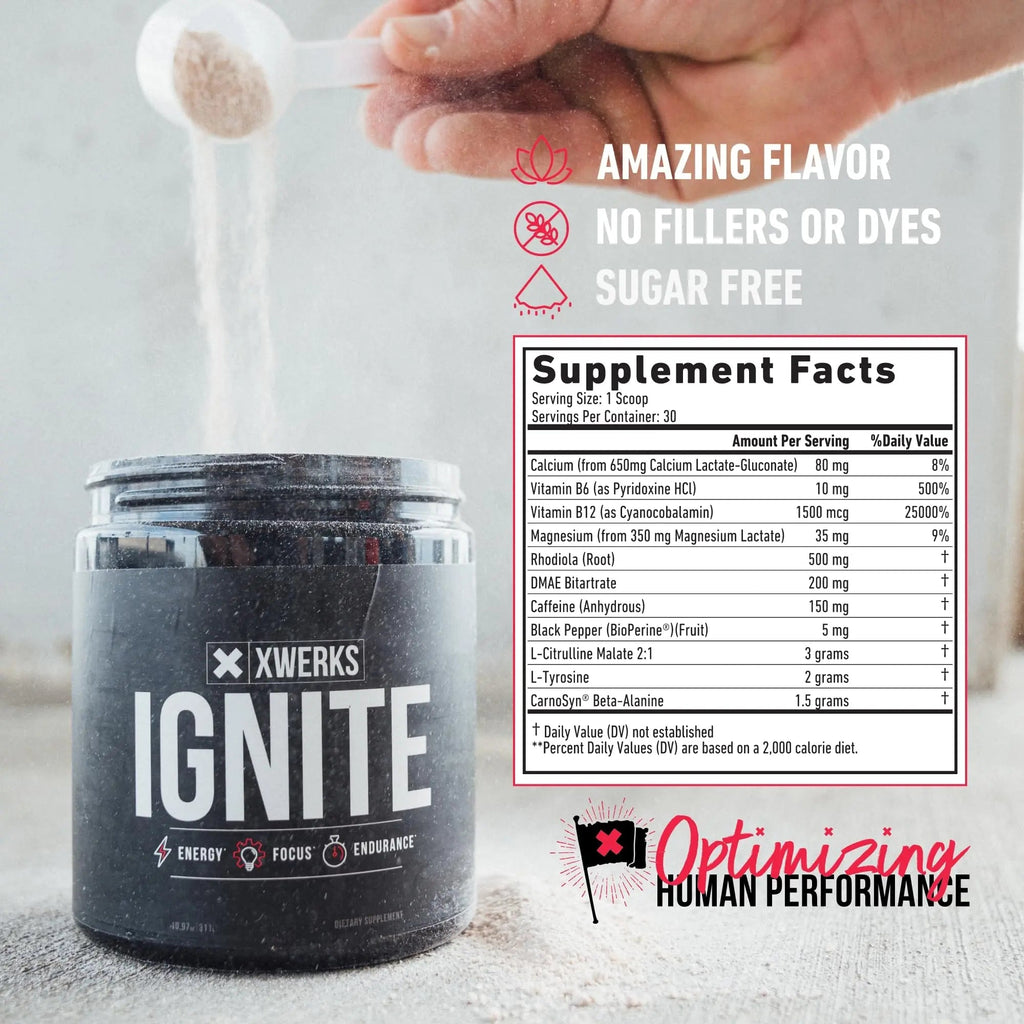 Xwerks Ignite Blue Razz Pre Workout Powder - Best Natural Keto Pre-Workout for Women Xwerks Au supplements