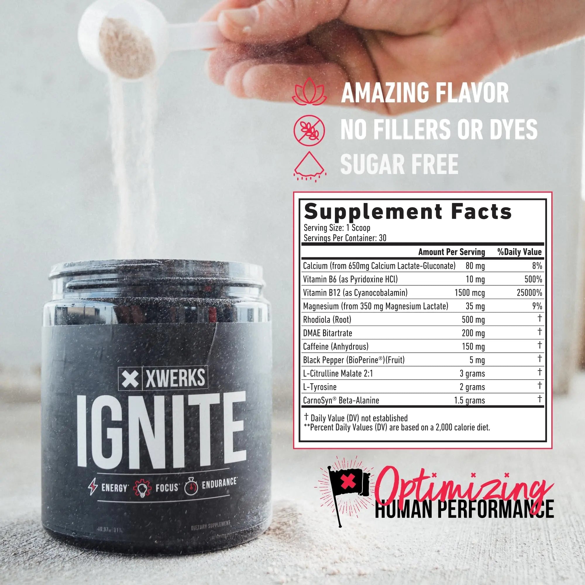Xwerks Ignite Blue Razz Pre Workout Powder - Best Natural Keto Pre-Workout for Women Xwerks Au supplements